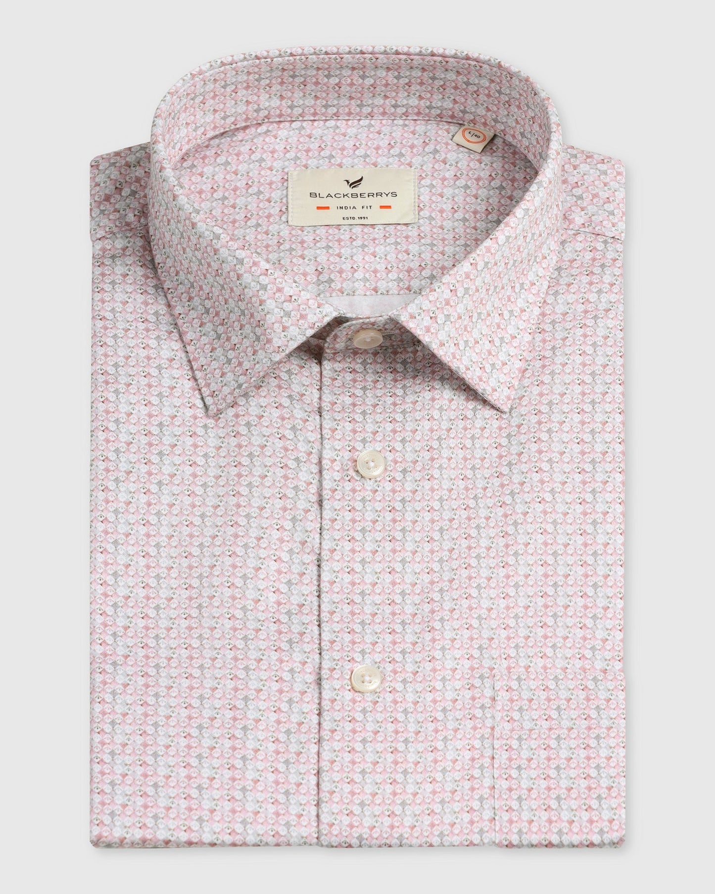 Red Half Sleeve Printed Shirt - Nicole