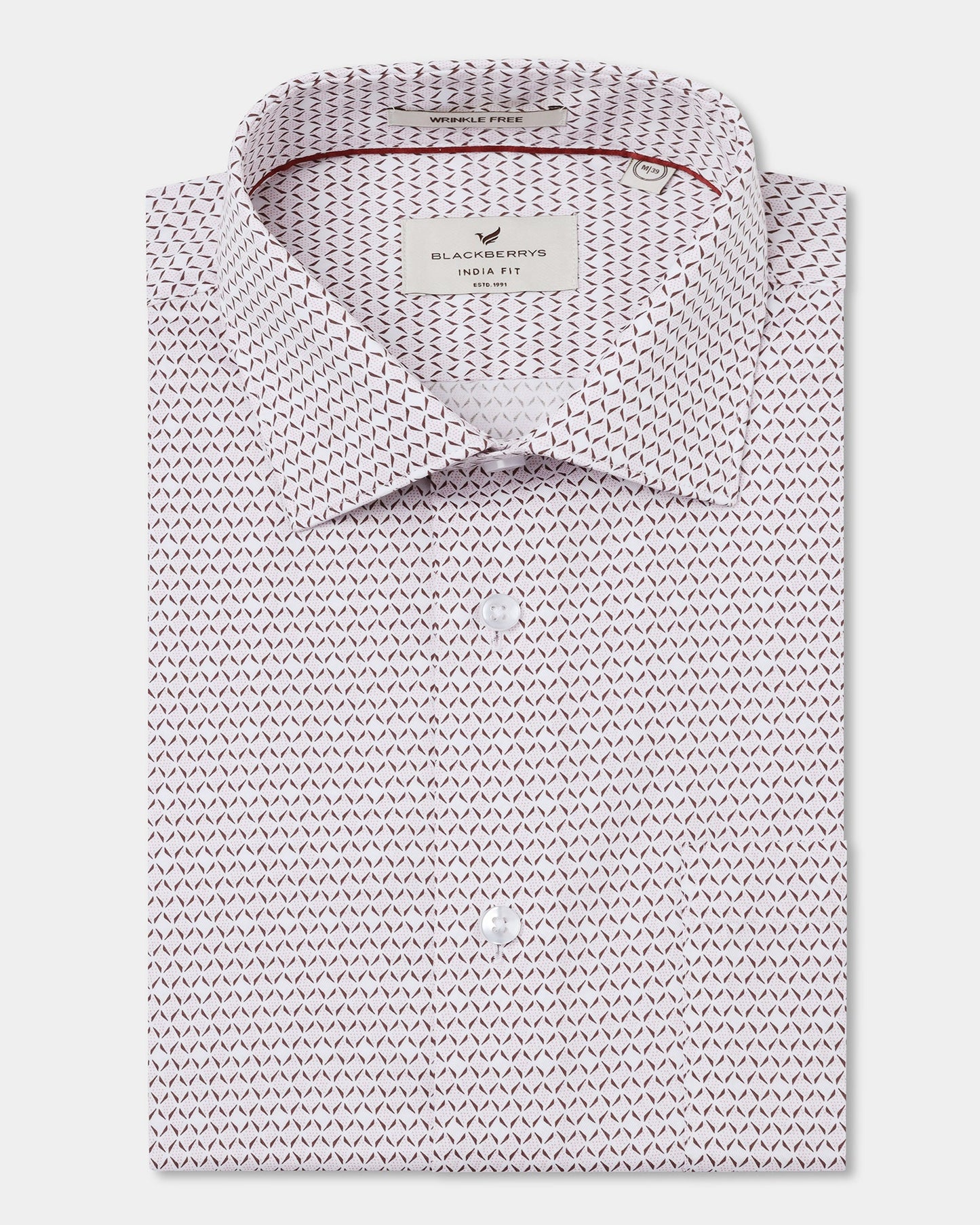 Red Unwrinkle Printed Shirt - Everest