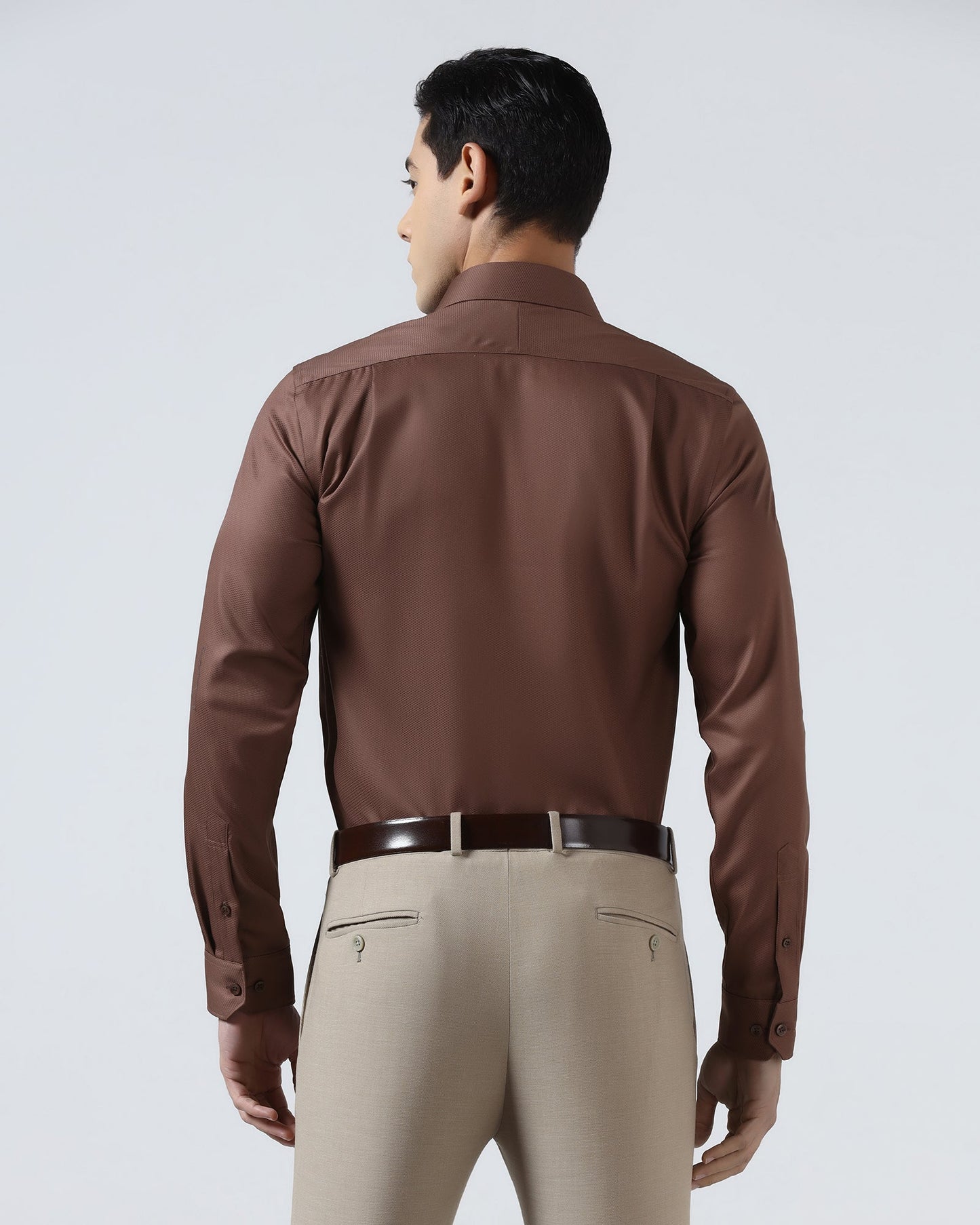 Rust Non Iron Textured Shirt - P31