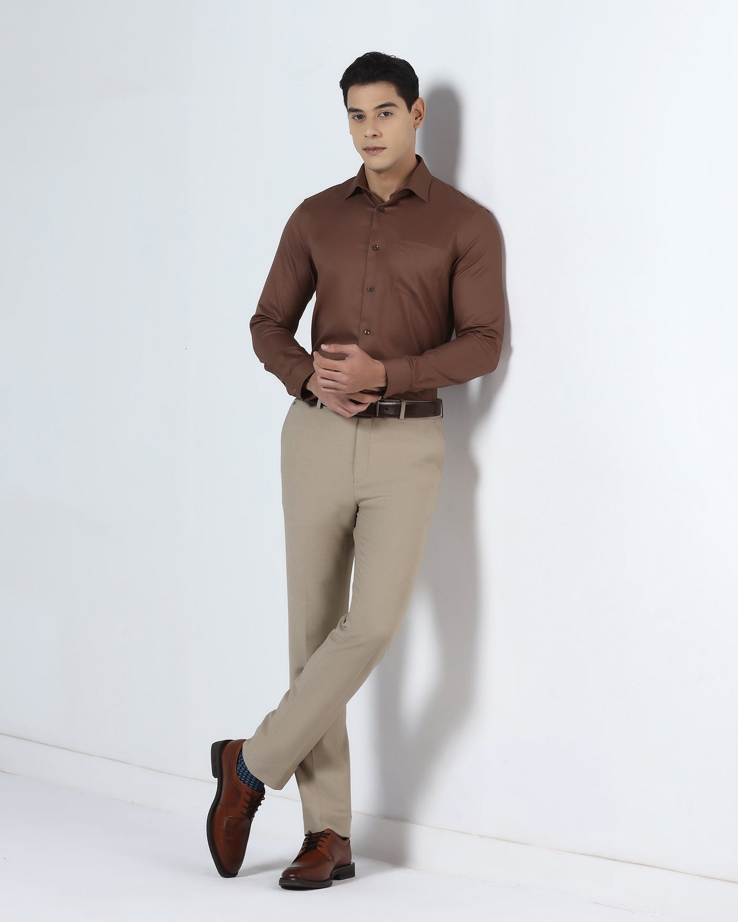 Rust Non Iron Textured Shirt - P31