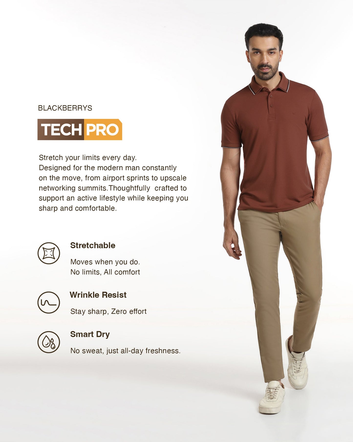 Rust TechPro Textured Polo - Titan
