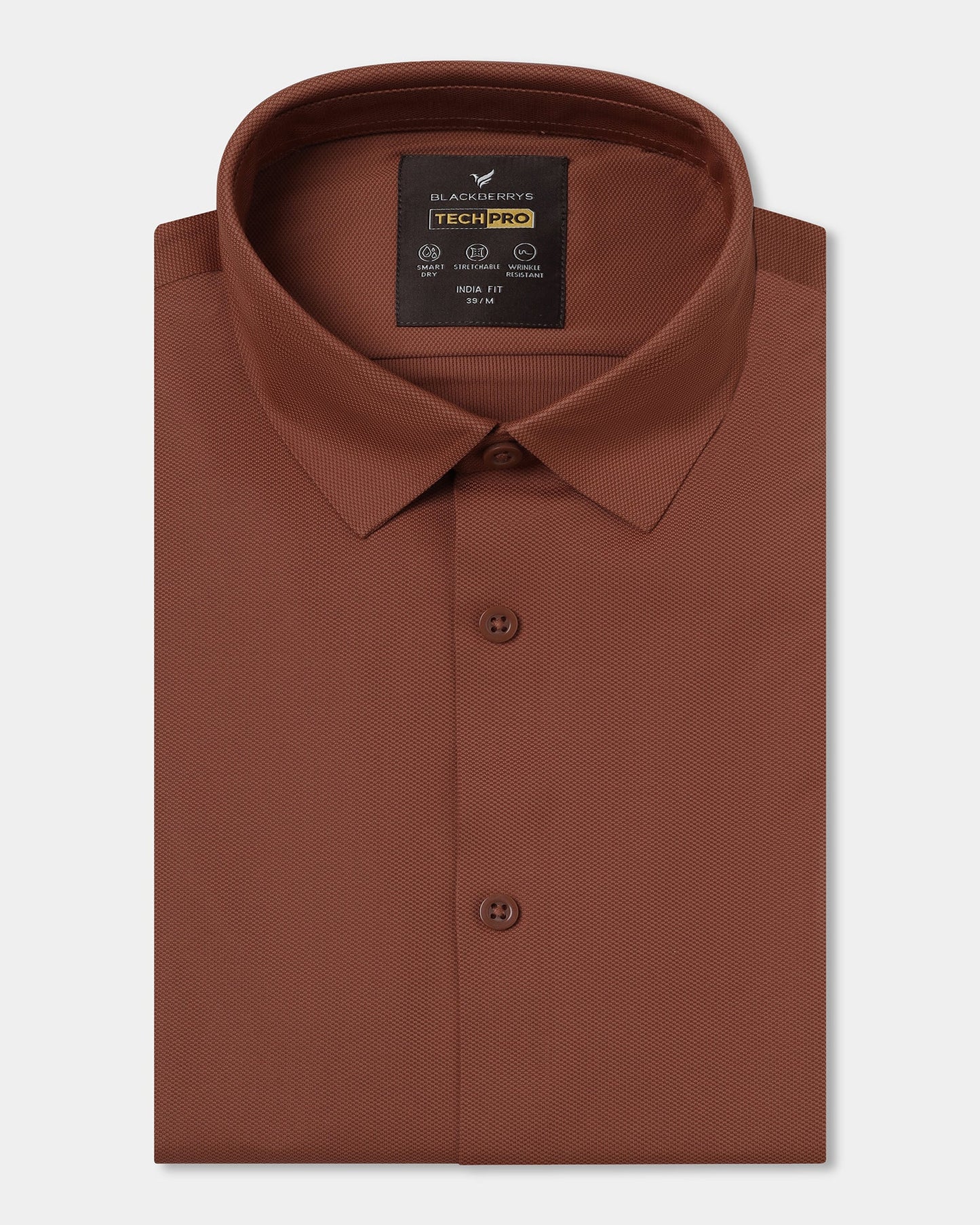 Rust Half Sleeve TechPro Textured Shirt - Henry