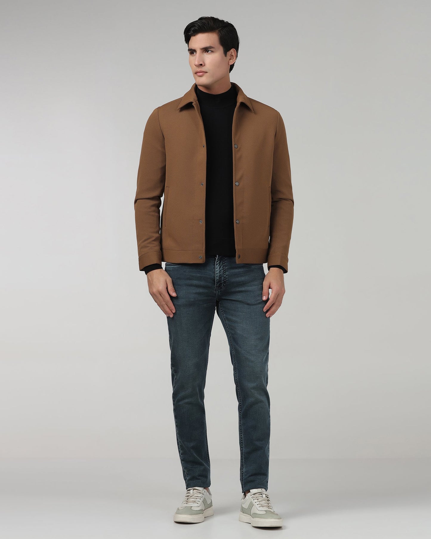 Rust Textured Zipper Jacket - Joan