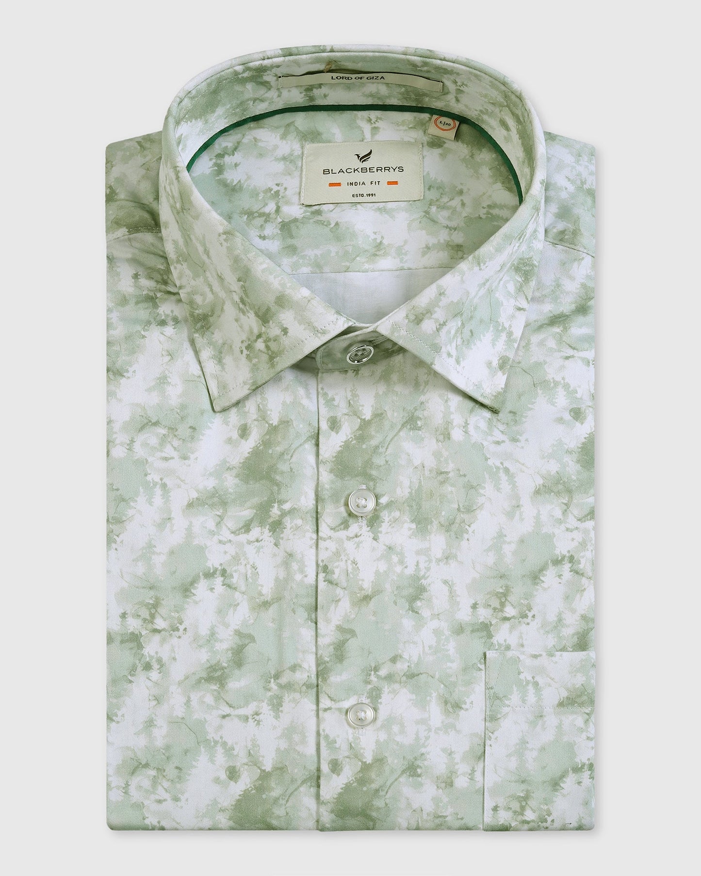 Sage Green Printed Shirt - Piano