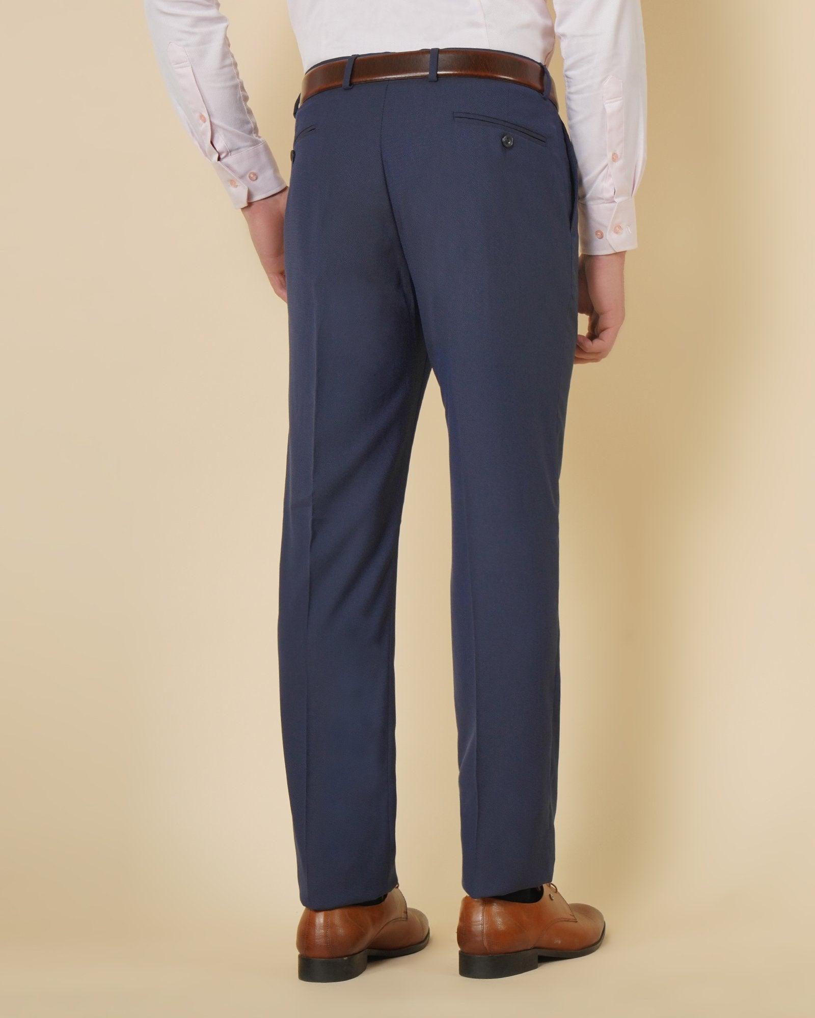 Selta Formal Technowaist Trouser In Navy (B90 Fit) - blackberrys-clothing
