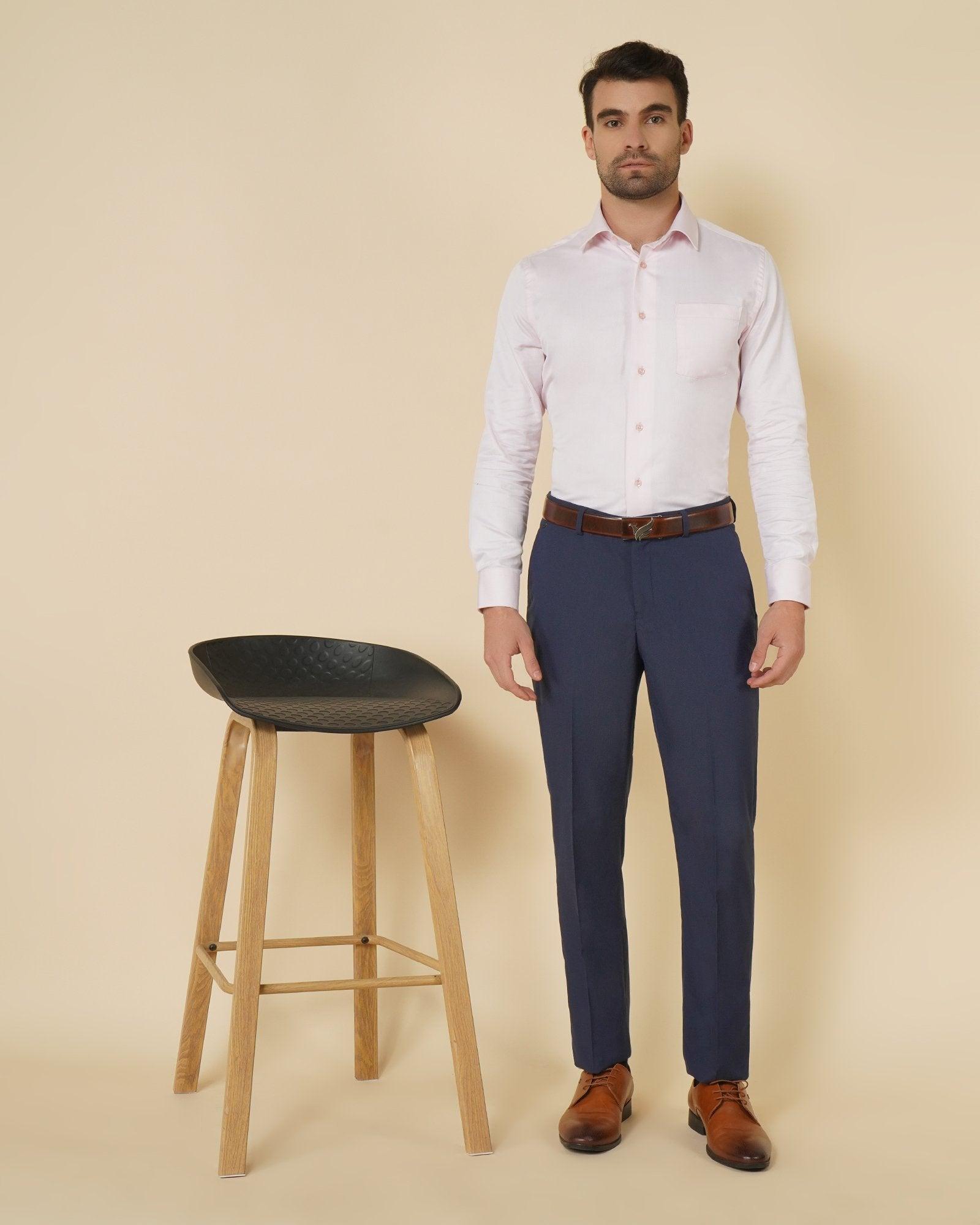 Selta Formal Technowaist Trouser In Navy (B90 Fit) - blackberrys-clothing