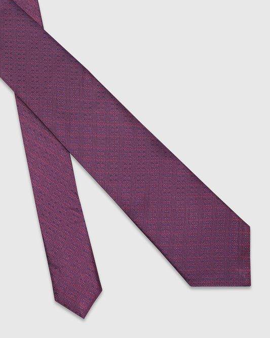 Silk Burgandy Jacquard Tie - Vanor