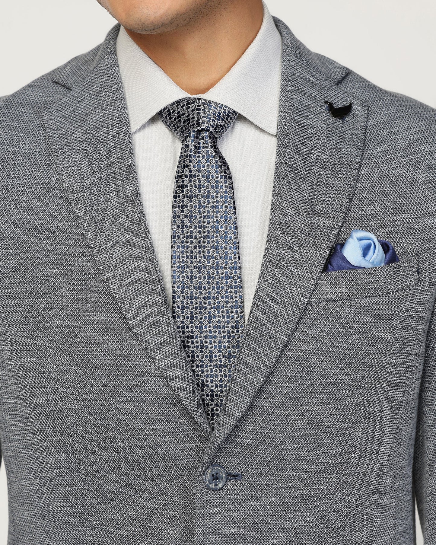 Silk Blue Jacquard Tie - Varek