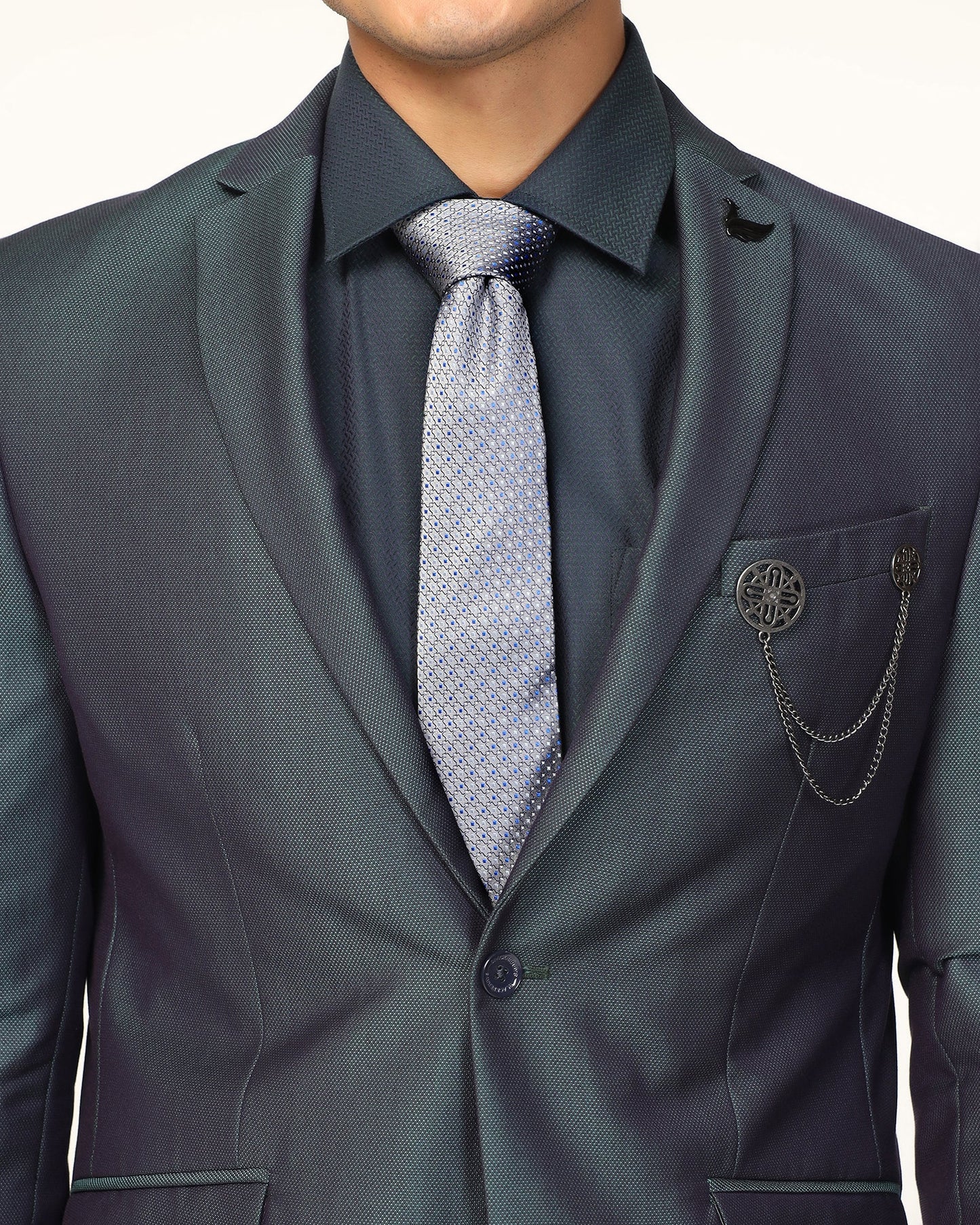 Silk Sky Blue Jacquard Tie - Vaiga