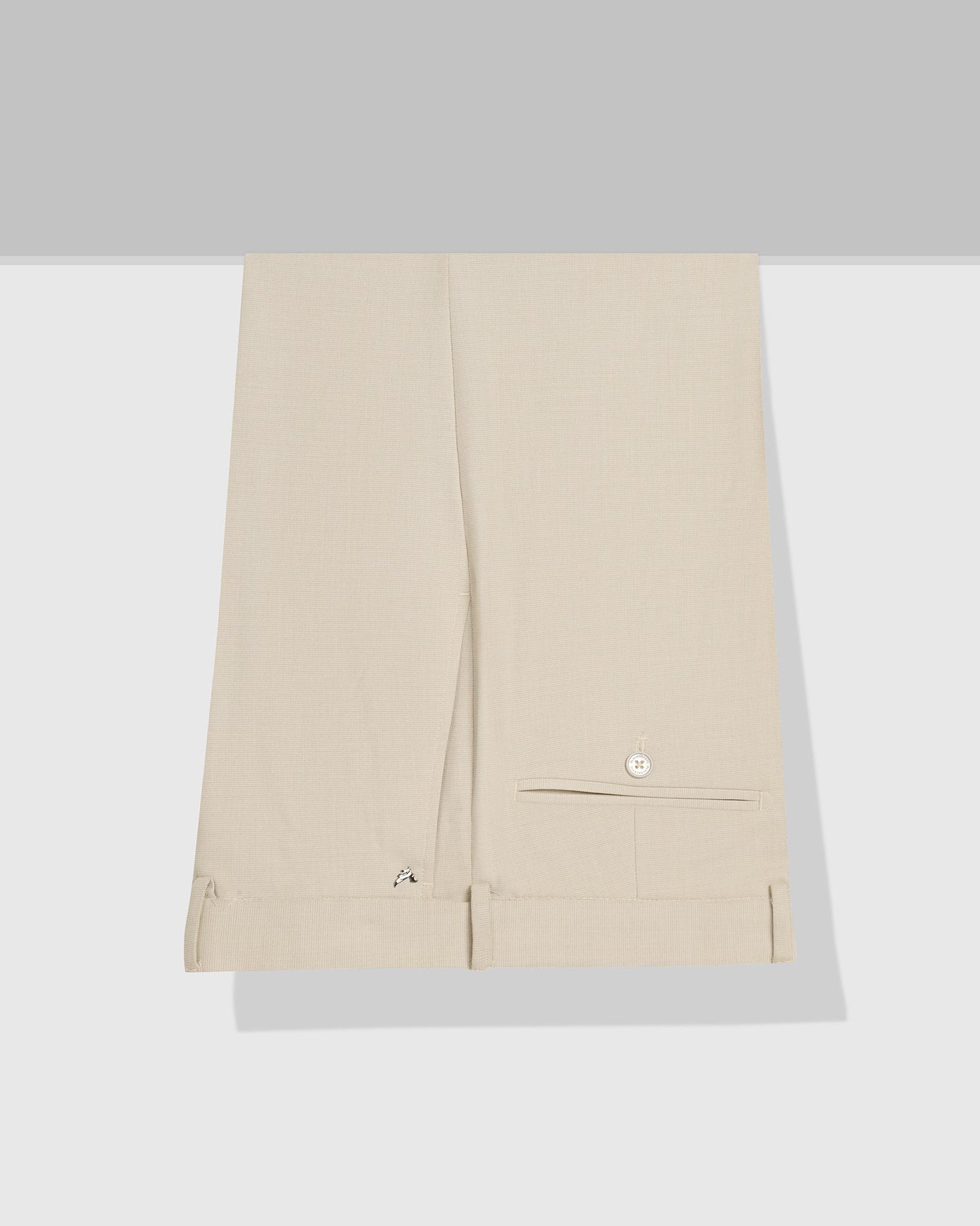 Slim Comfort B-95 Formal Beige Textured Trouser - Hilton