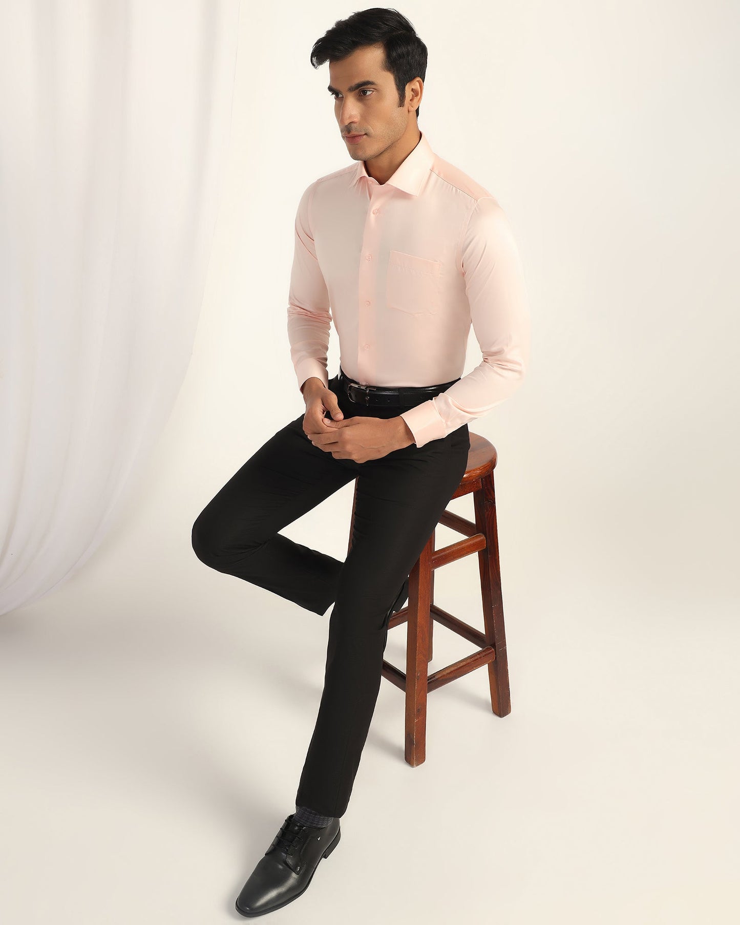 Slim Comfort B-95 Formal Black Textured Trouser - Black 264