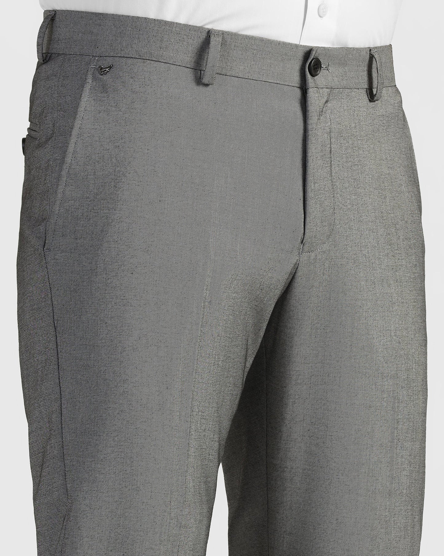 Slim Comfort B-95 Formal Grey Solid Trouser - Musk