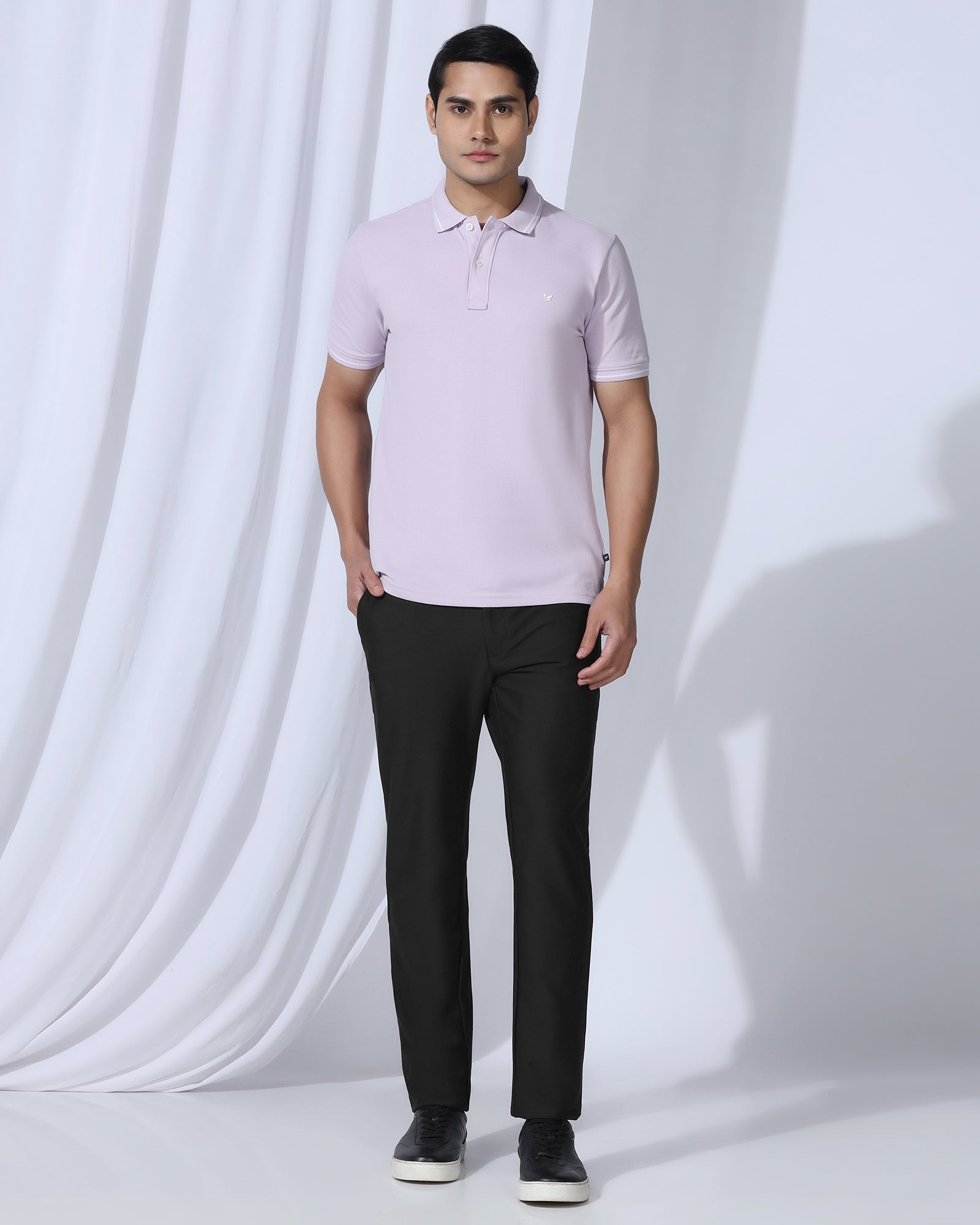 Slim Fit B-91 Casual Black Solid Khakis - Victor