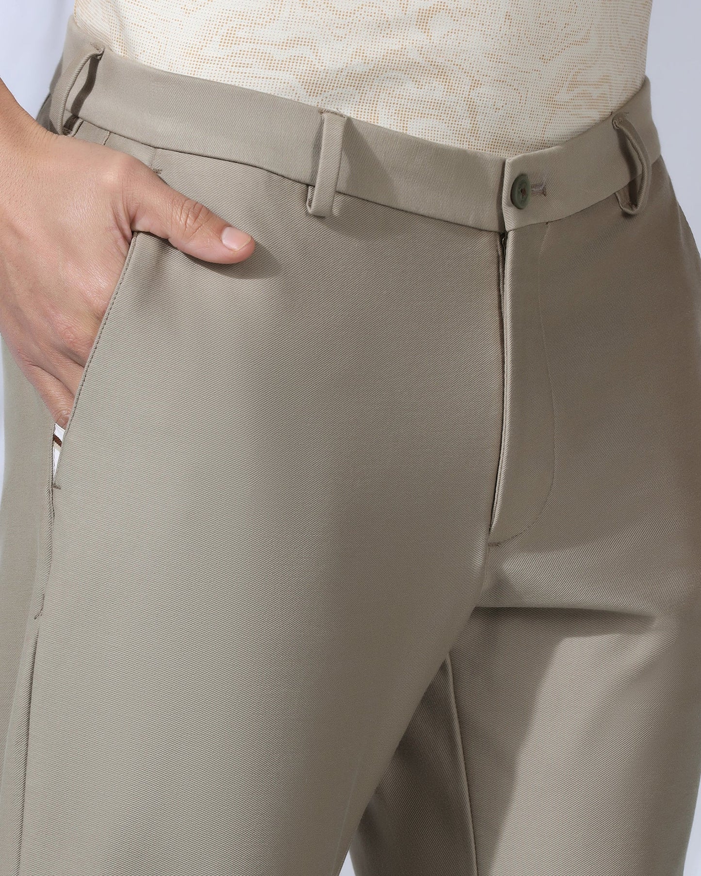 Slim Fit B-91 Casual Pistachio Solid Khakis - Victor