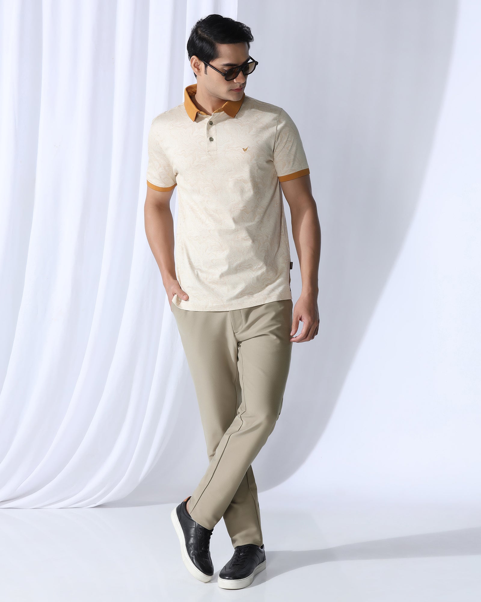 Slim Fit B-91 Casual Pistachio Solid Khakis - Victor