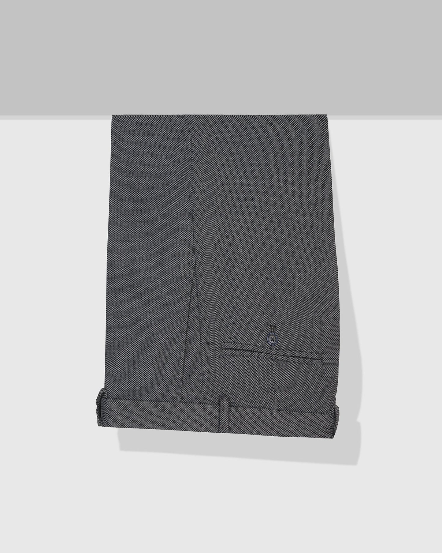 Slim Fit B-91 Formal Navy Printed Trouser - Enzo