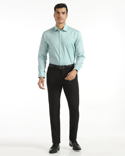 Slim Comfort B-95 Formal Black Textured Trouser - Campbell