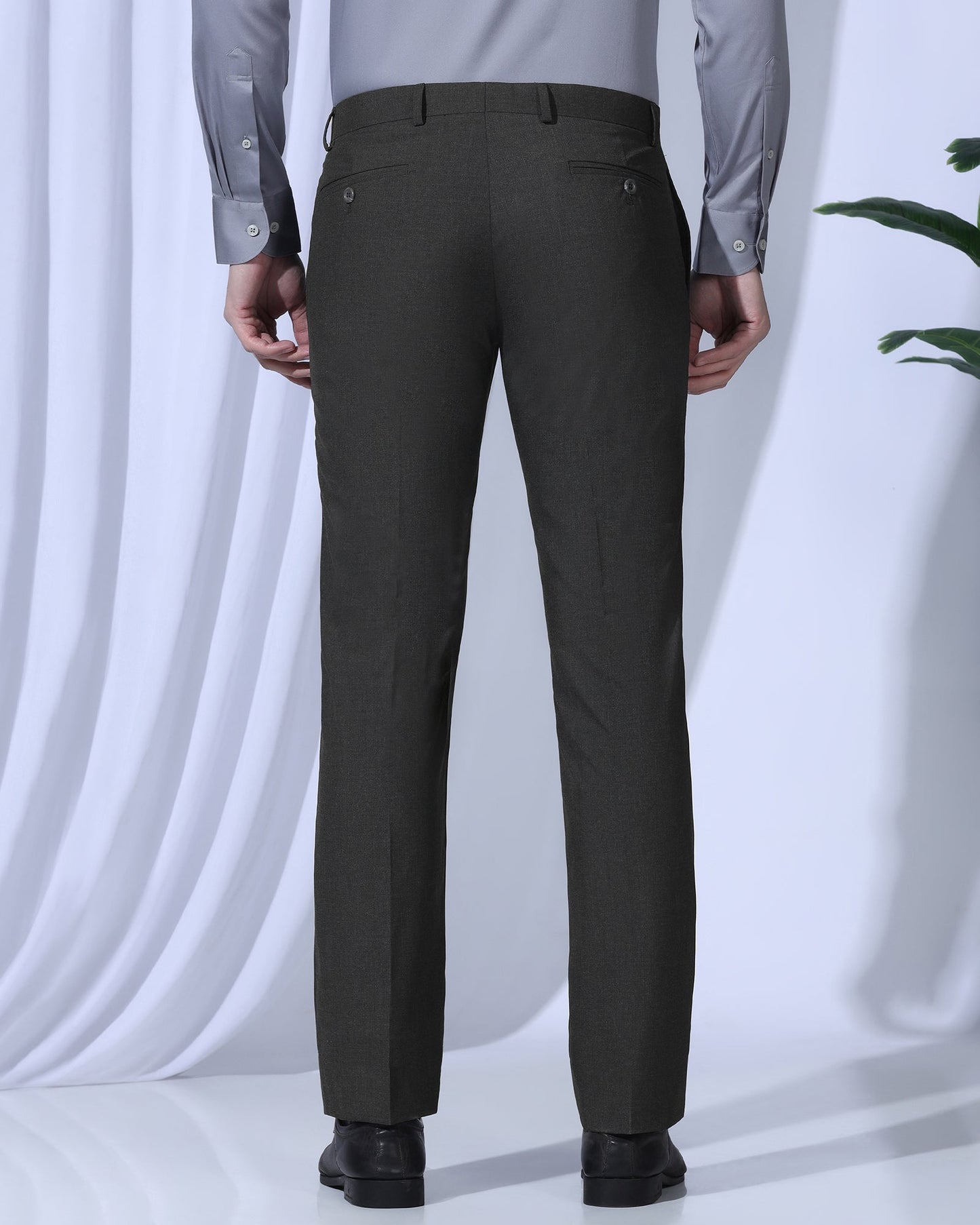 Slim Comfort B-95 Formal Grey Solid Trouser - Fed