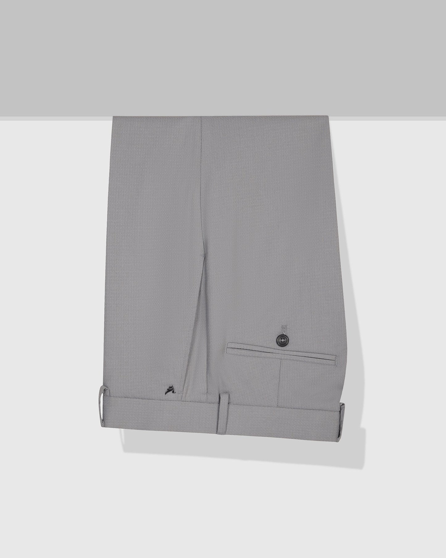 Slim Comfort B-95 Formal Light Grey Textured Trouser - Saint