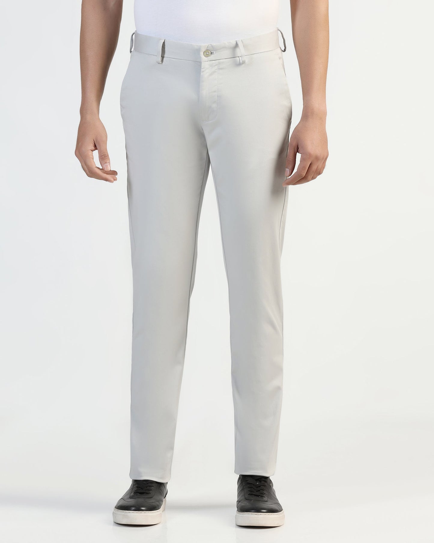 Slim Fit B-91 Casual Light Grey Solid Khakis - Martin