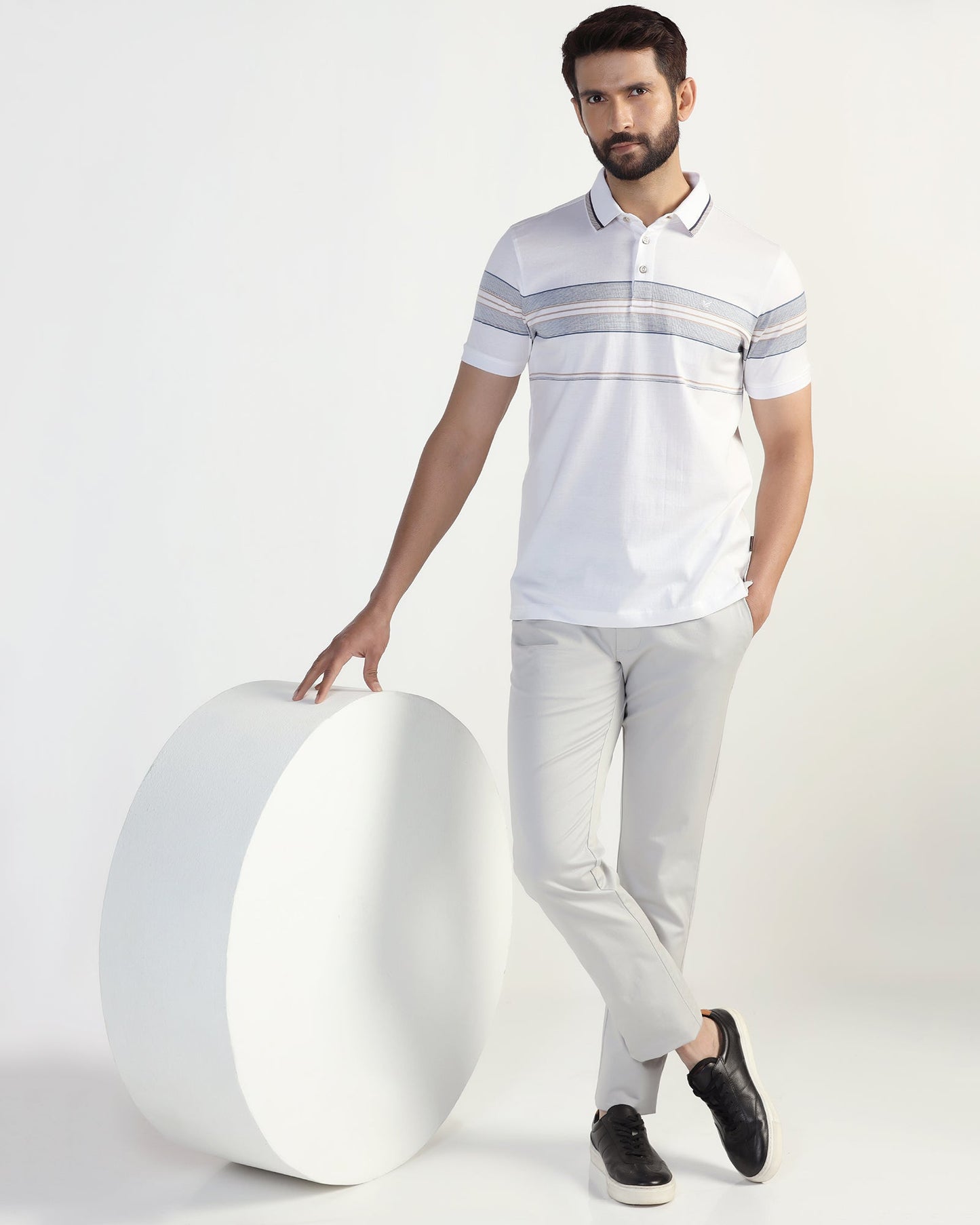 Slim Fit B-91 Casual Light Grey Solid Khakis - Martin