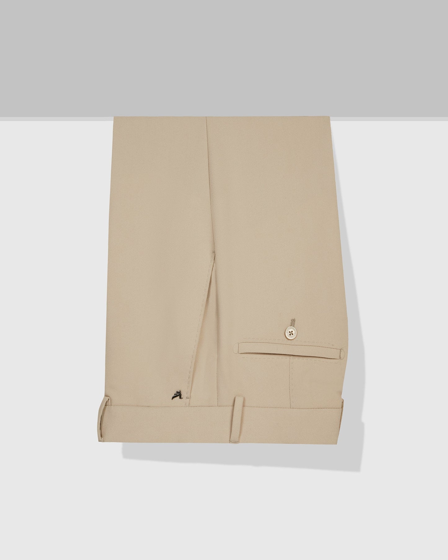 Slim Fit B-91 Formal Beige Solid Trouser - Kenneth