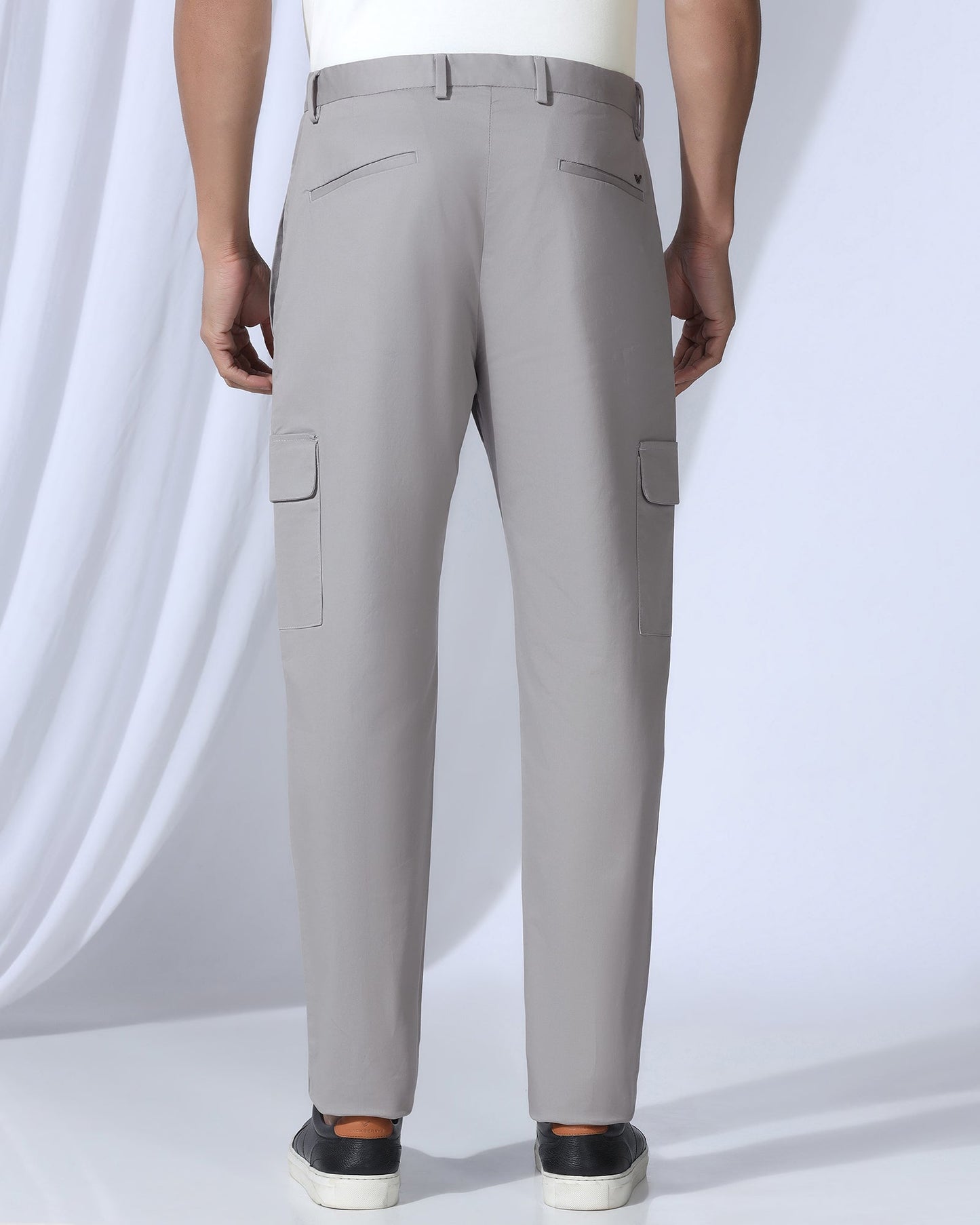 Sneaker Fit Casual Grey Solid Khakis - Lite