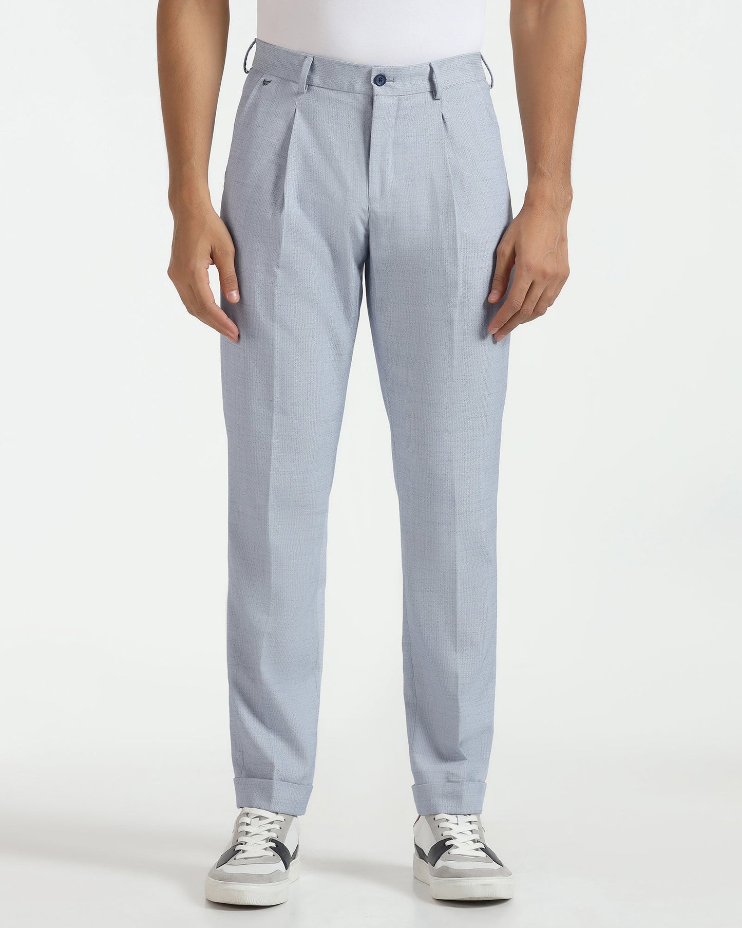 Sneaker Fit Blue Textured Pant - Hermes