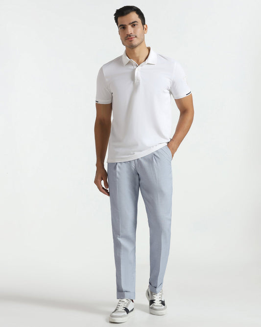 Sneaker Fit Blue Textured Pant - Hermes