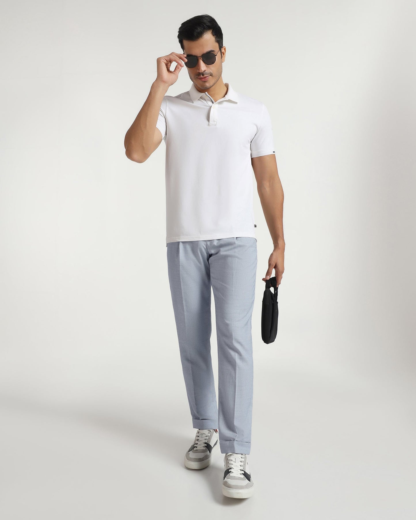 Sneaker Fit Blue Textured Pant - Hermes