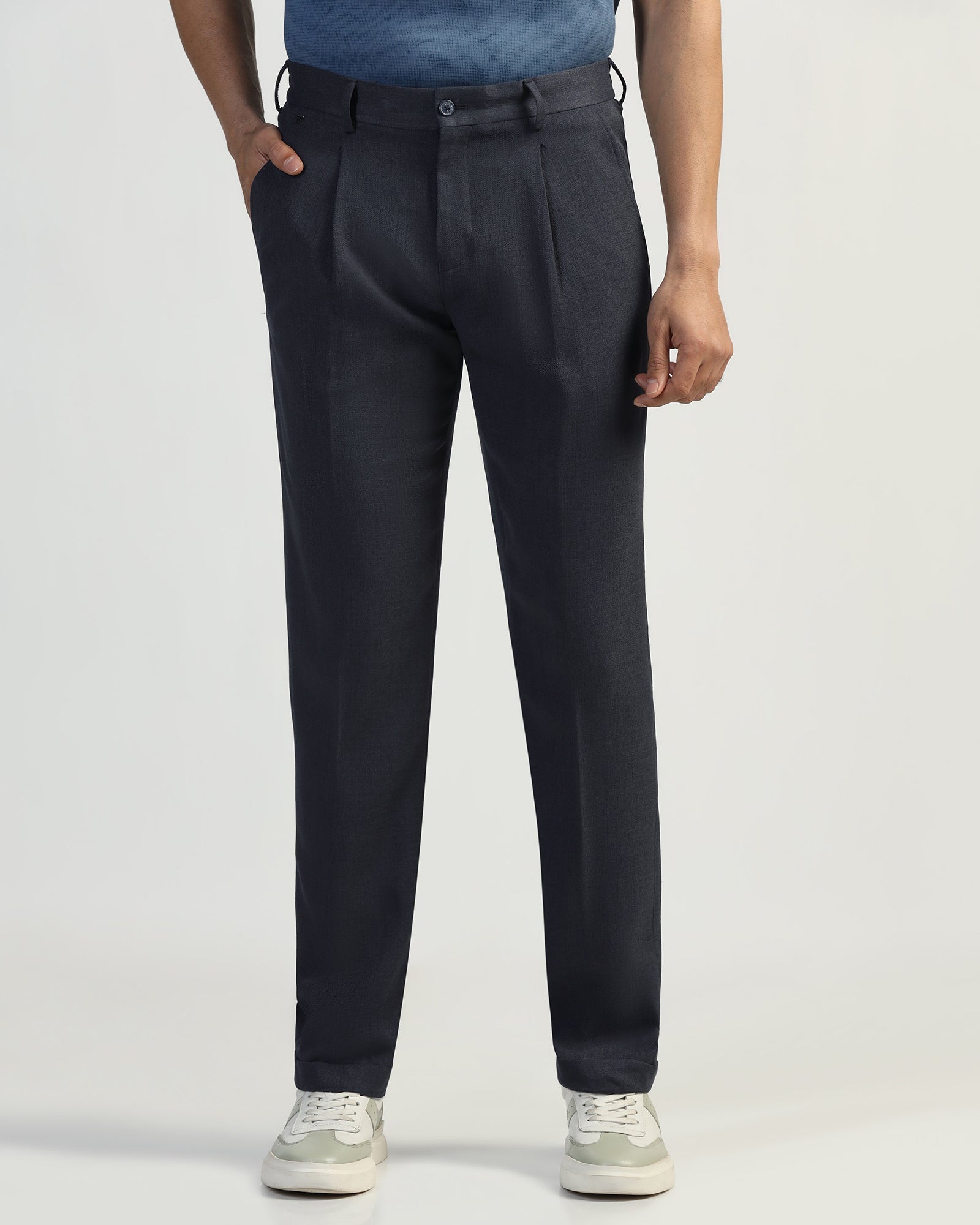Sneaker Fit Navy Solid Pant - Icon