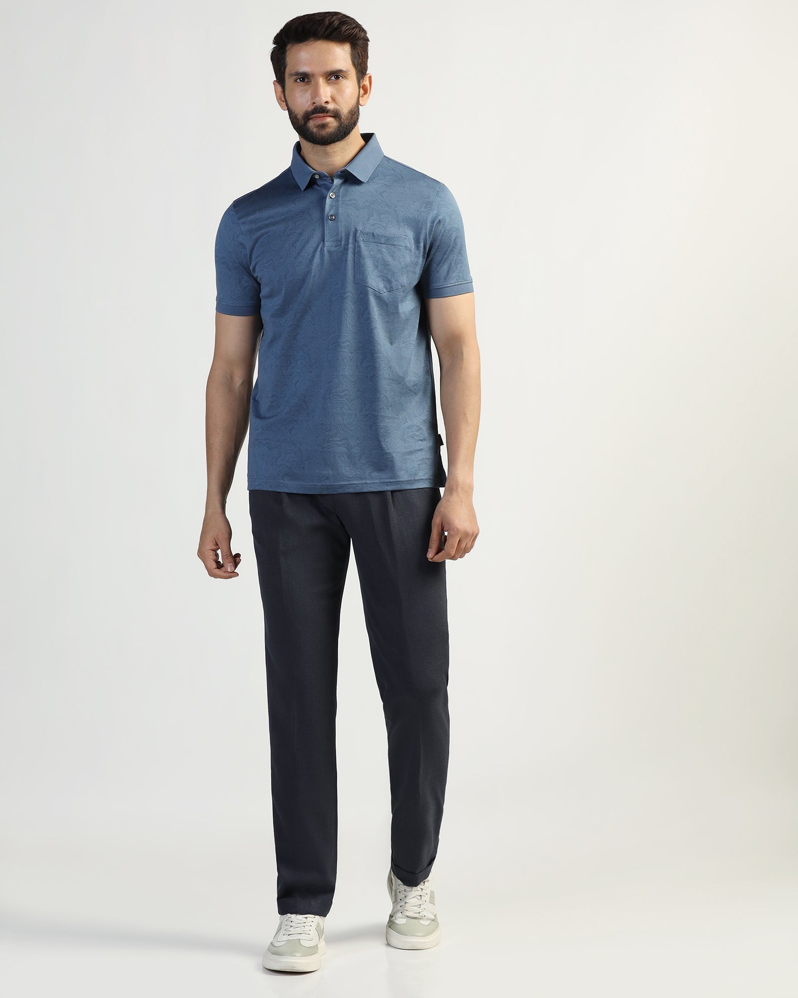 Sneaker Fit Navy Solid Pant - Icon