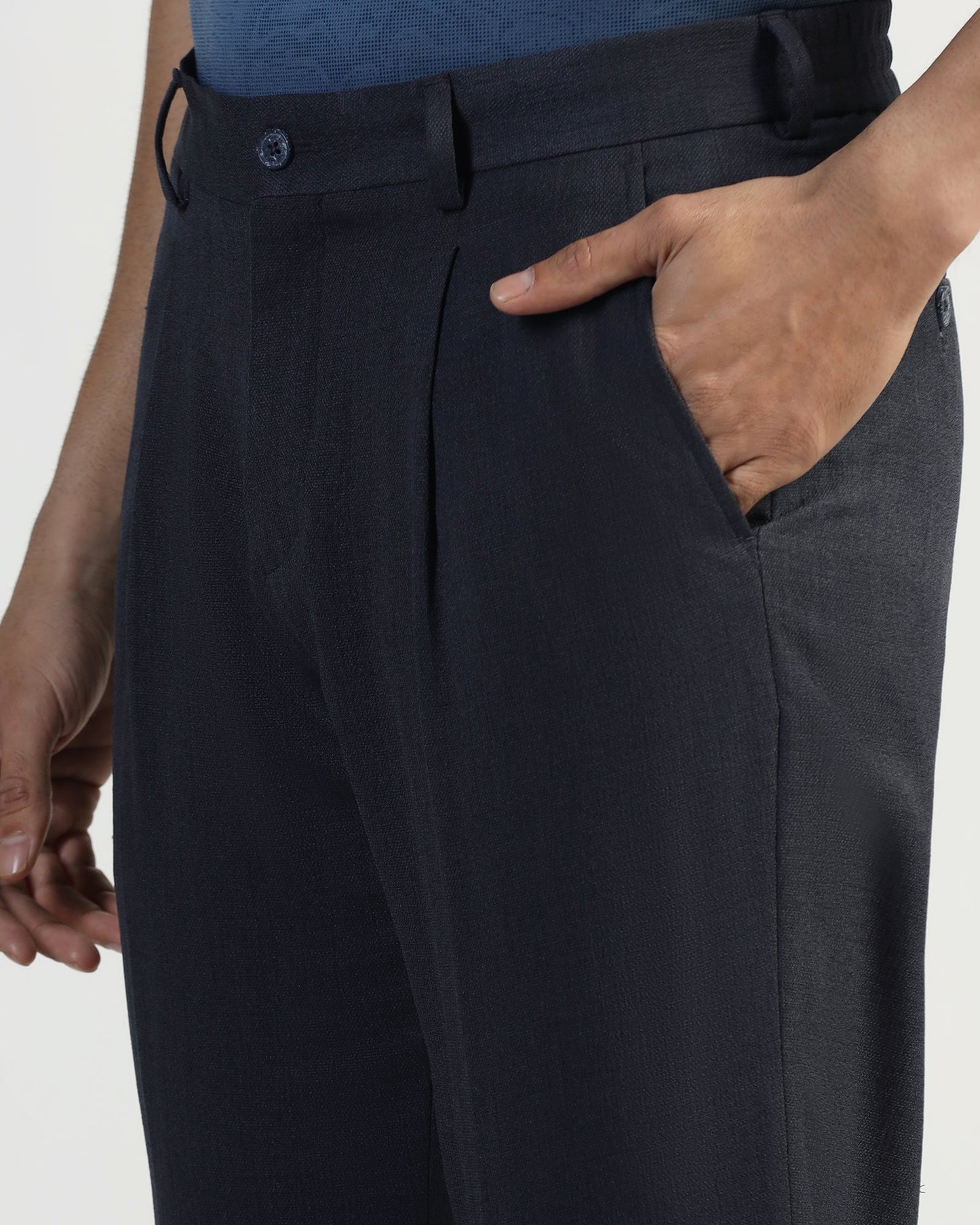 Sneaker Fit Navy Solid Pant - Icon