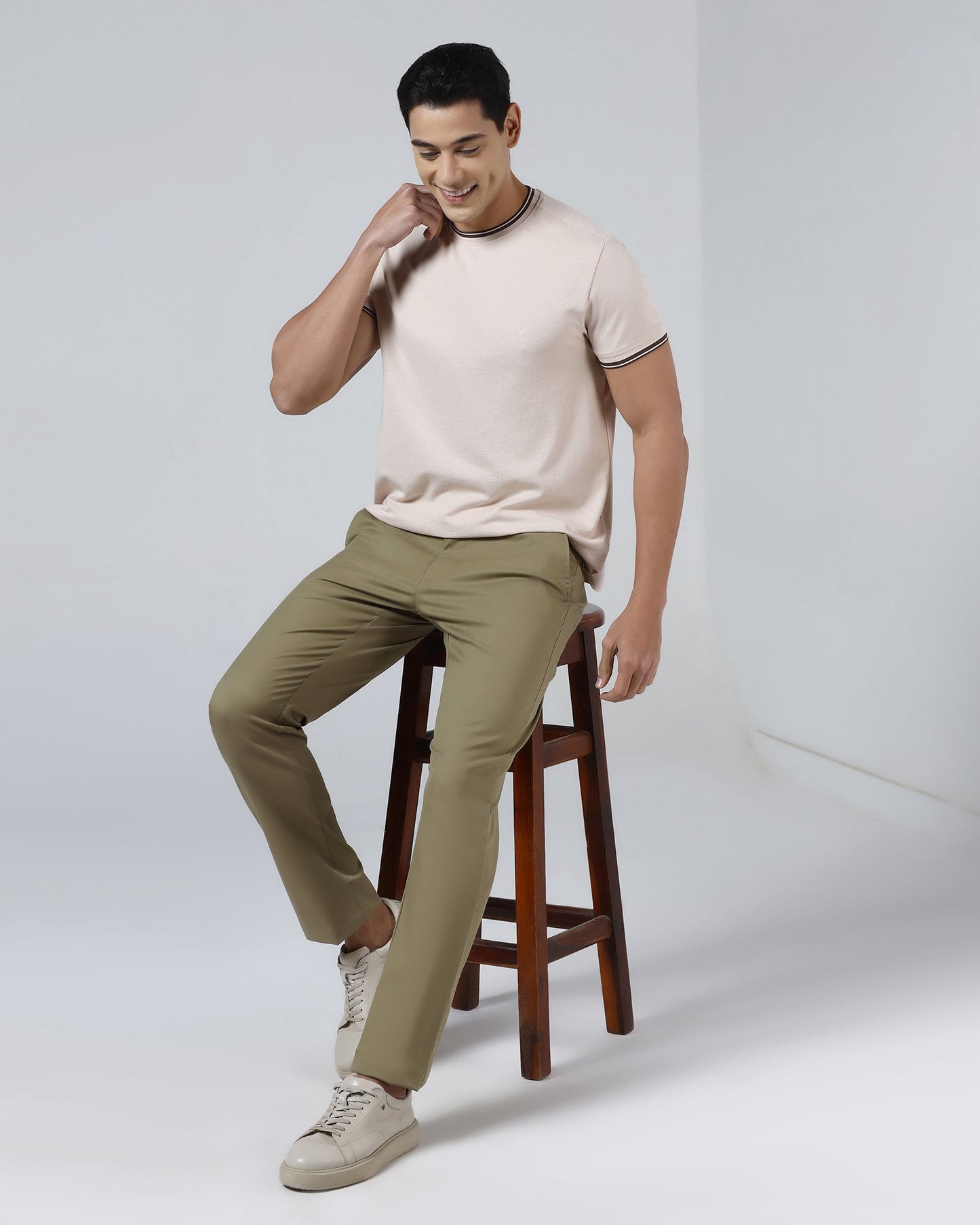 Stone Beige Non Iron Solid Khakis - Maple