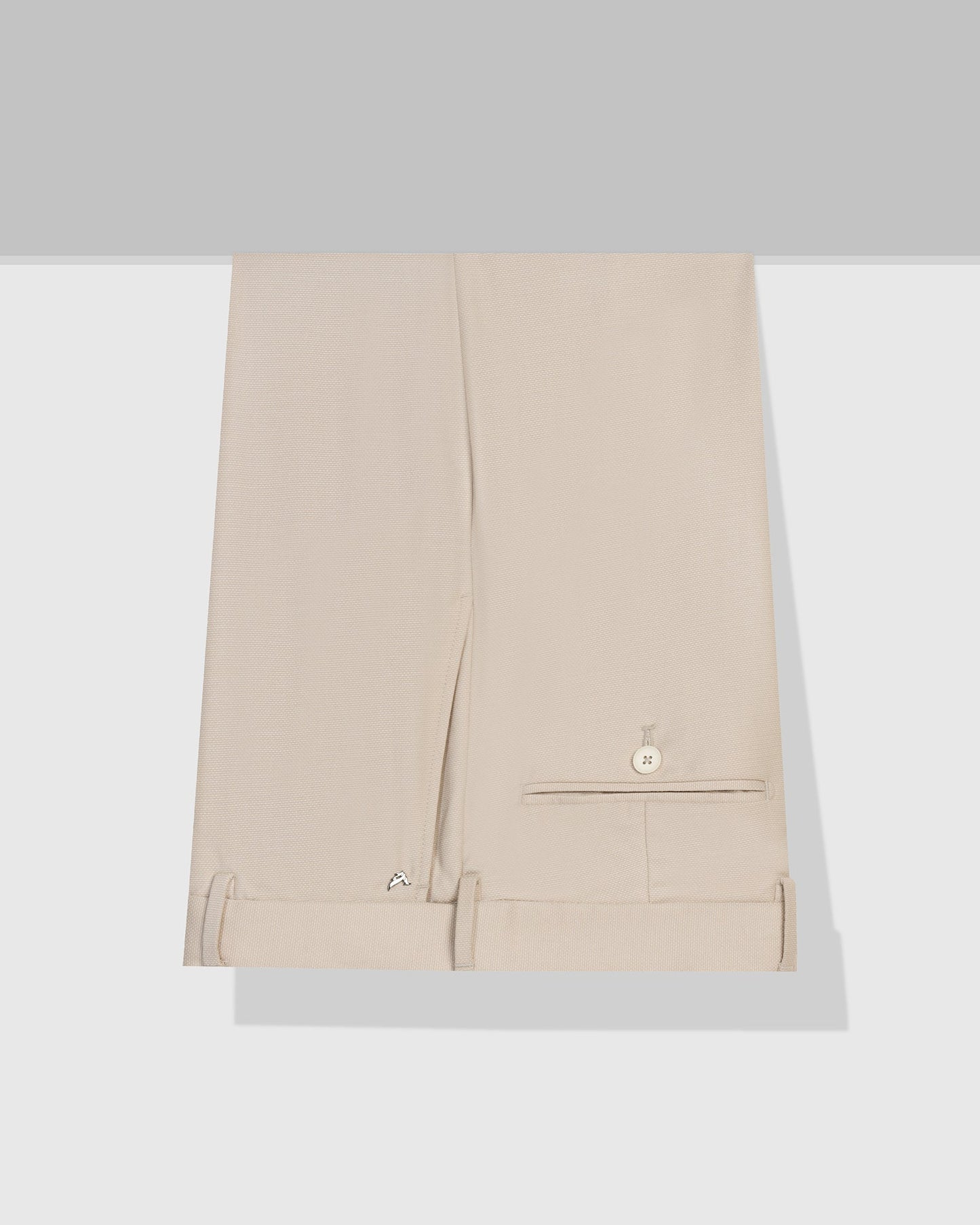Straight B-90 Formal Beige Textured Trouser - Otto