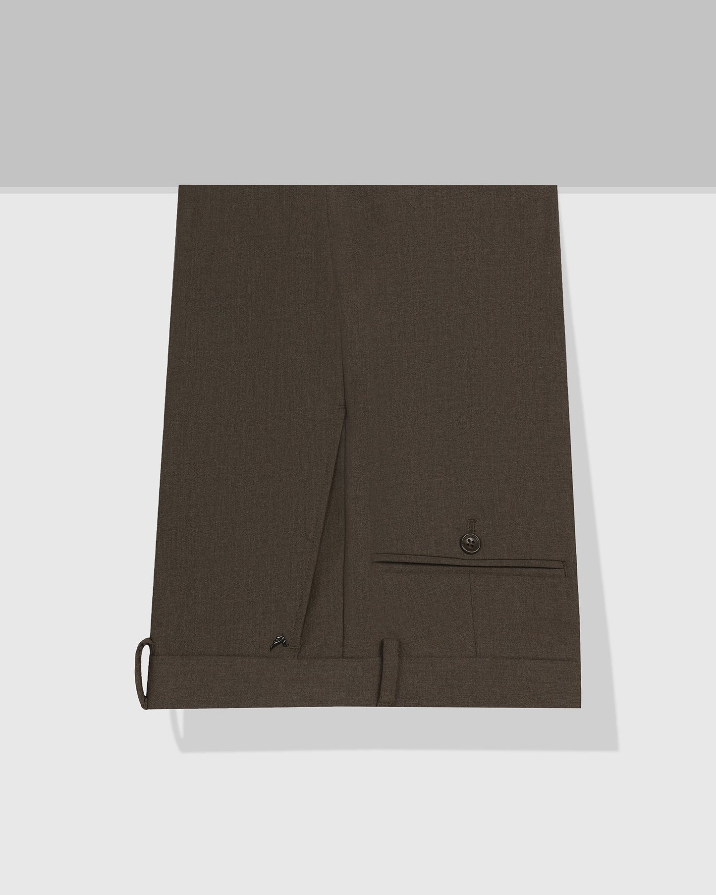 Straight B-90 Formal Brown Solid Trouser - Jonny