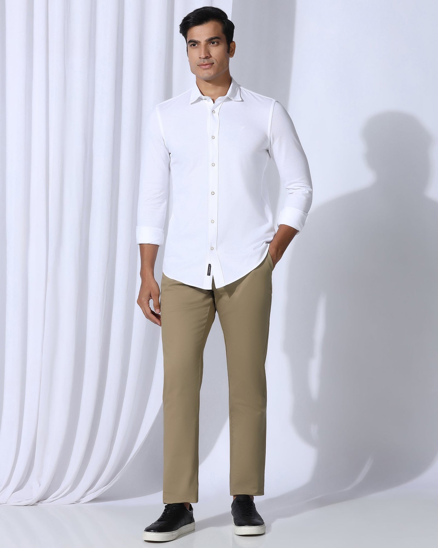 Straight B-90 Casual Khaki Solid Khakis - Martin