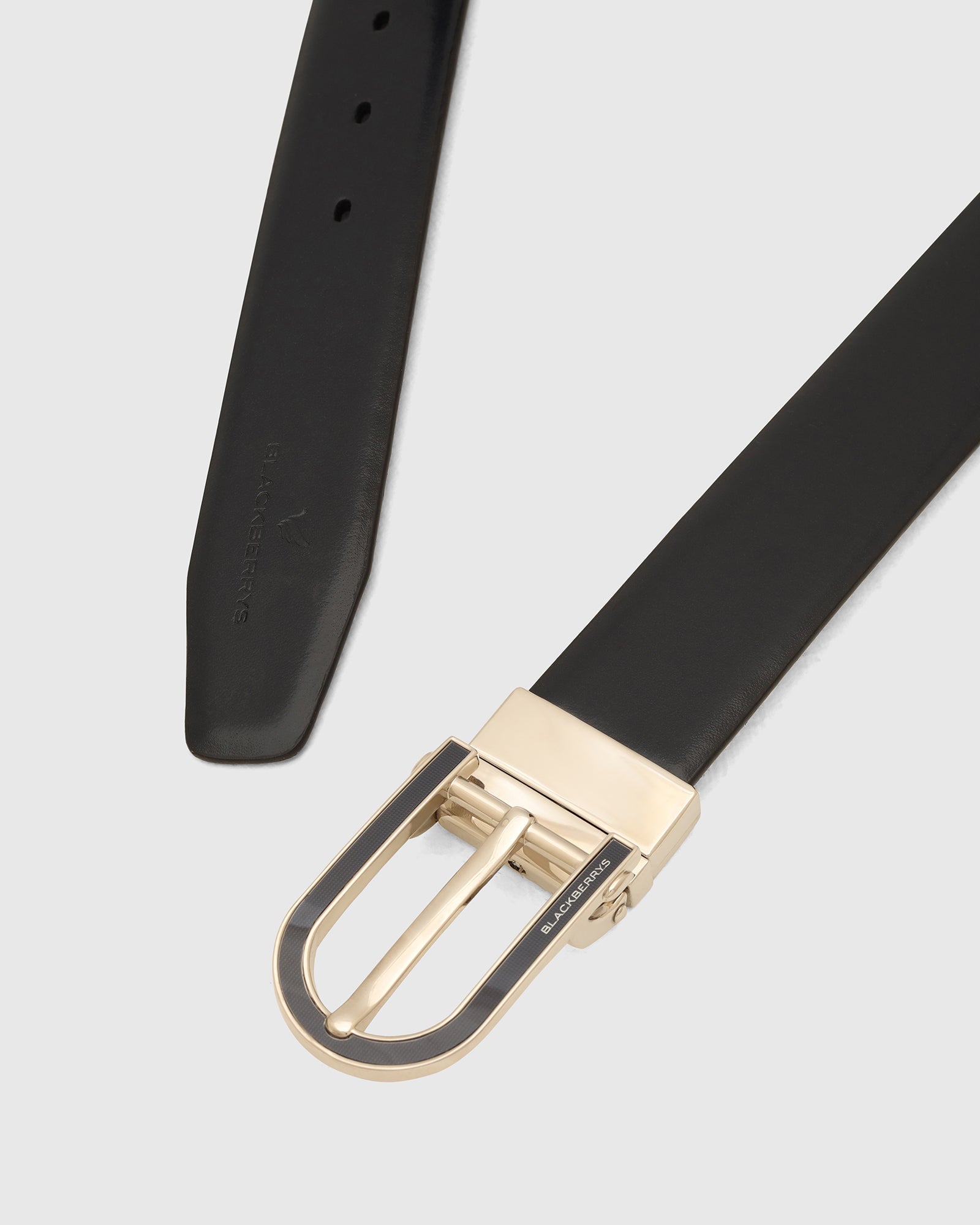 Leather Revesible Tan Navy Solid Belt - Wilton