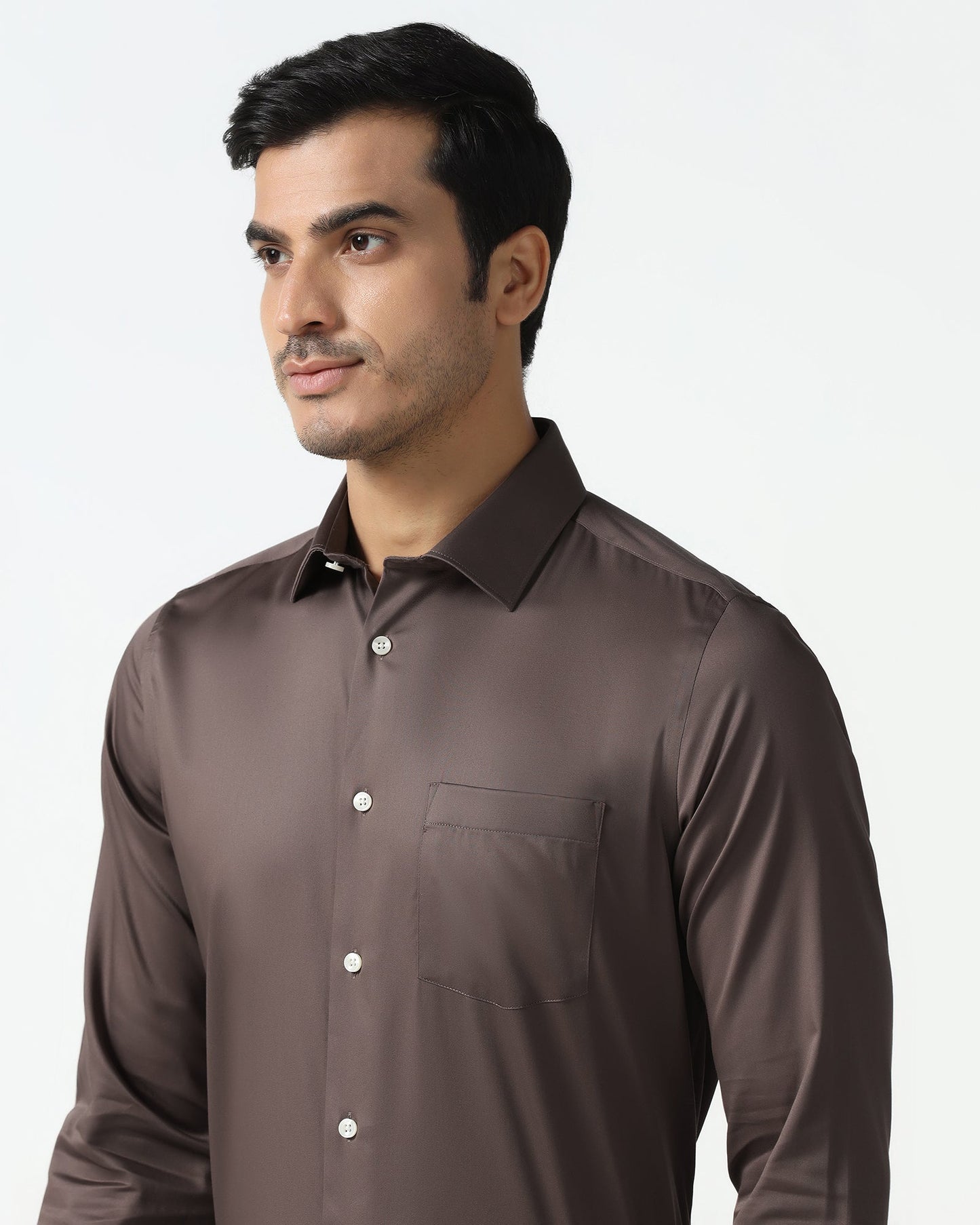 Tan Non Iron Solid Shirt - Sylvia