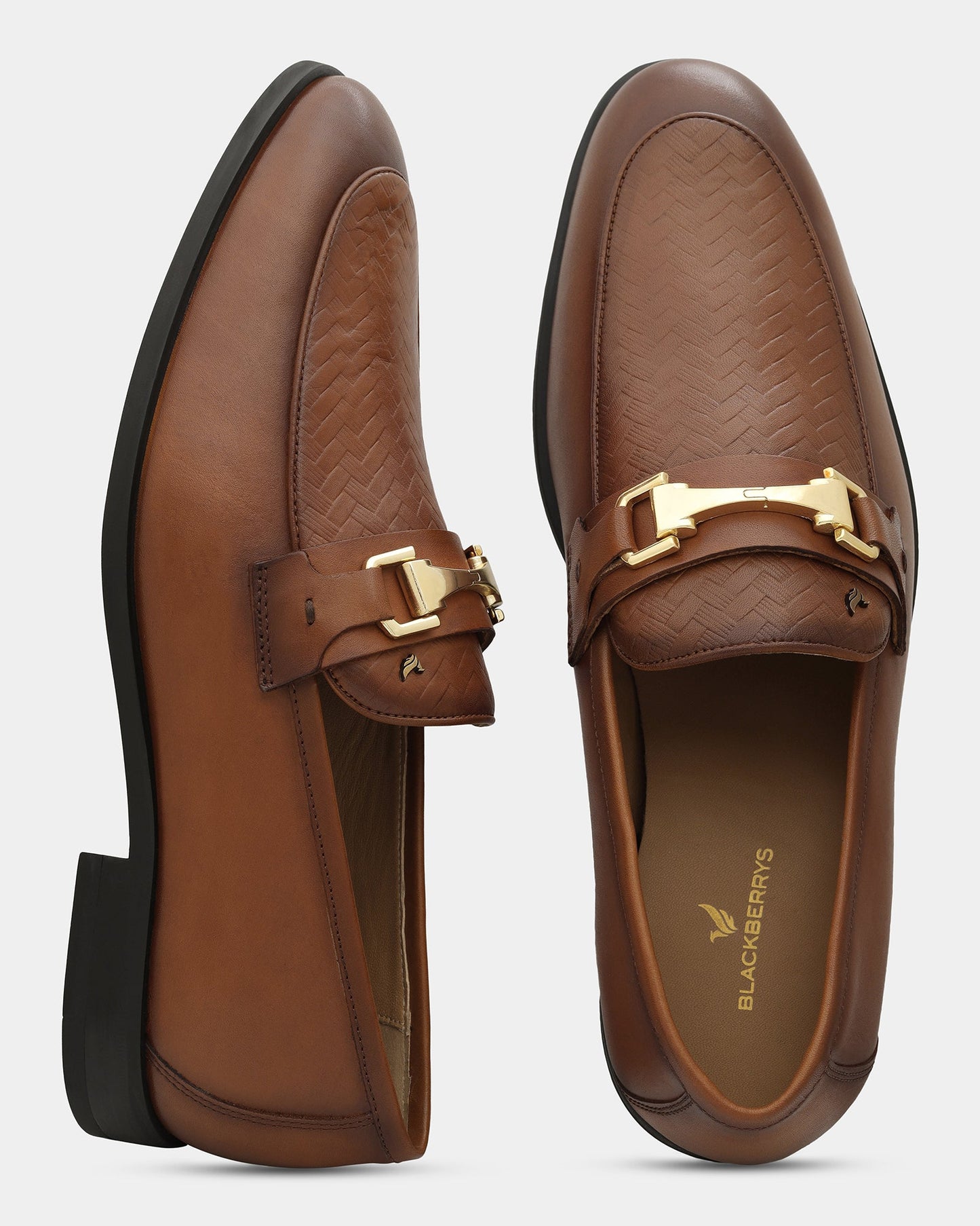 Tan Solid Loafers Shoes - Winaa