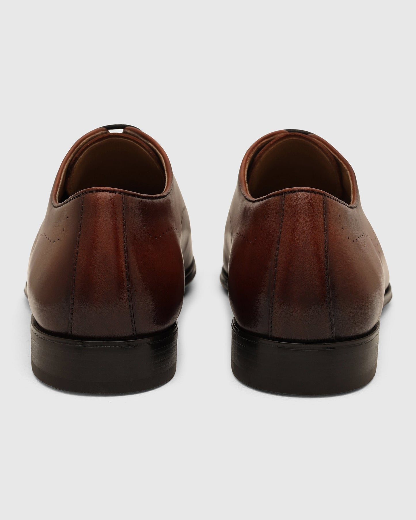 Tan Solid Oxford Shoes - Winolaa
