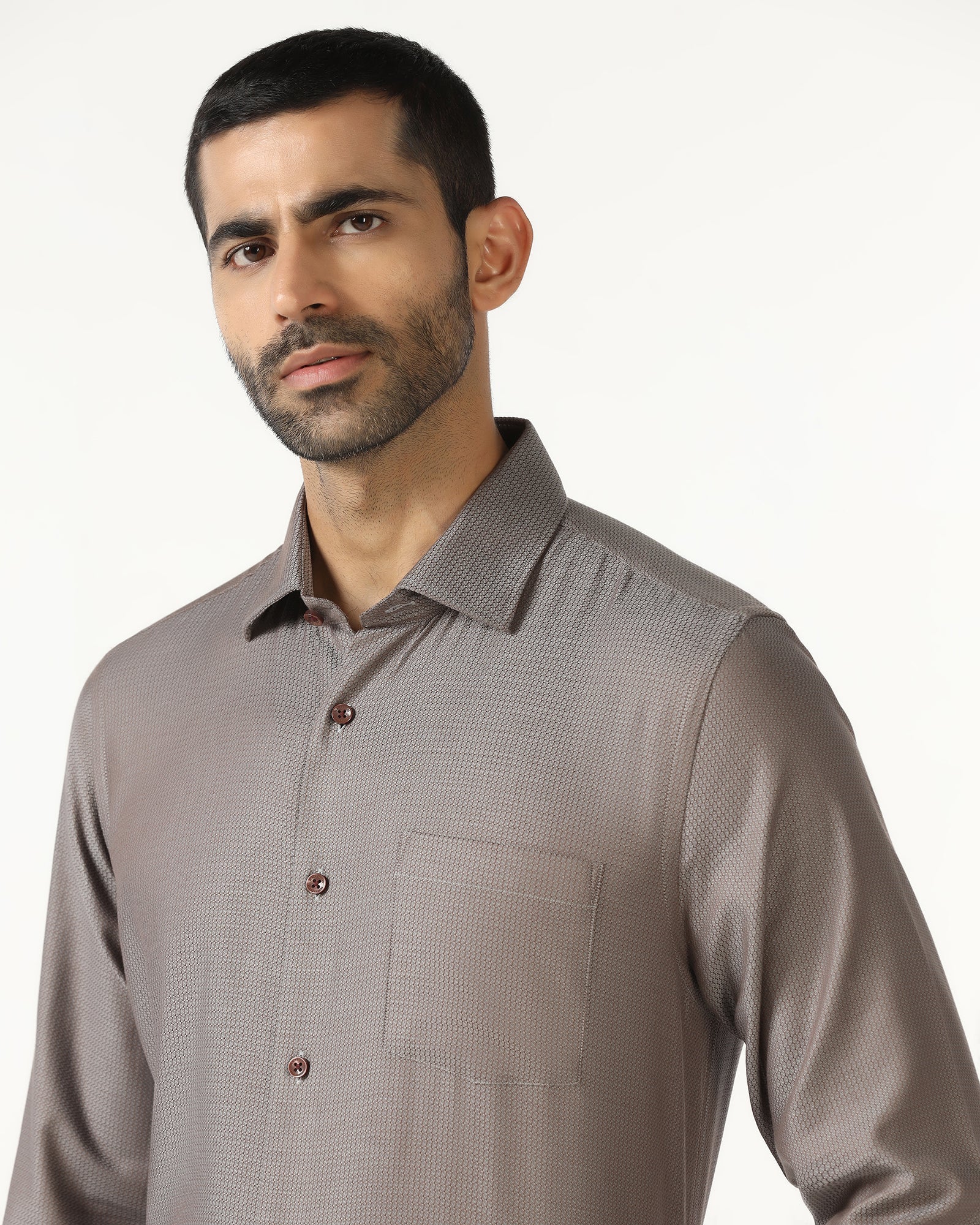 Tan Textured Shirt - Recite