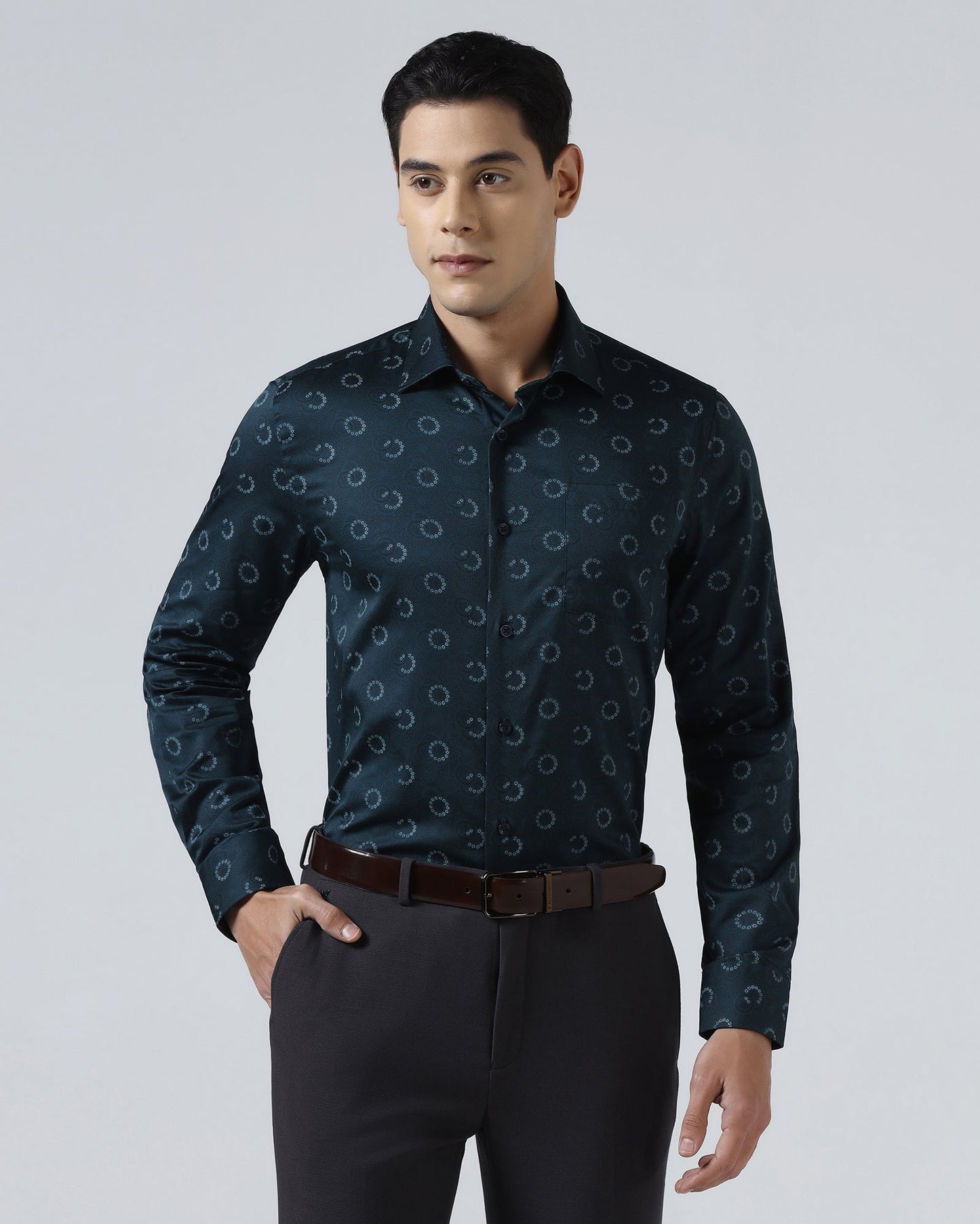 Teal Printed Shirt - Circuit
