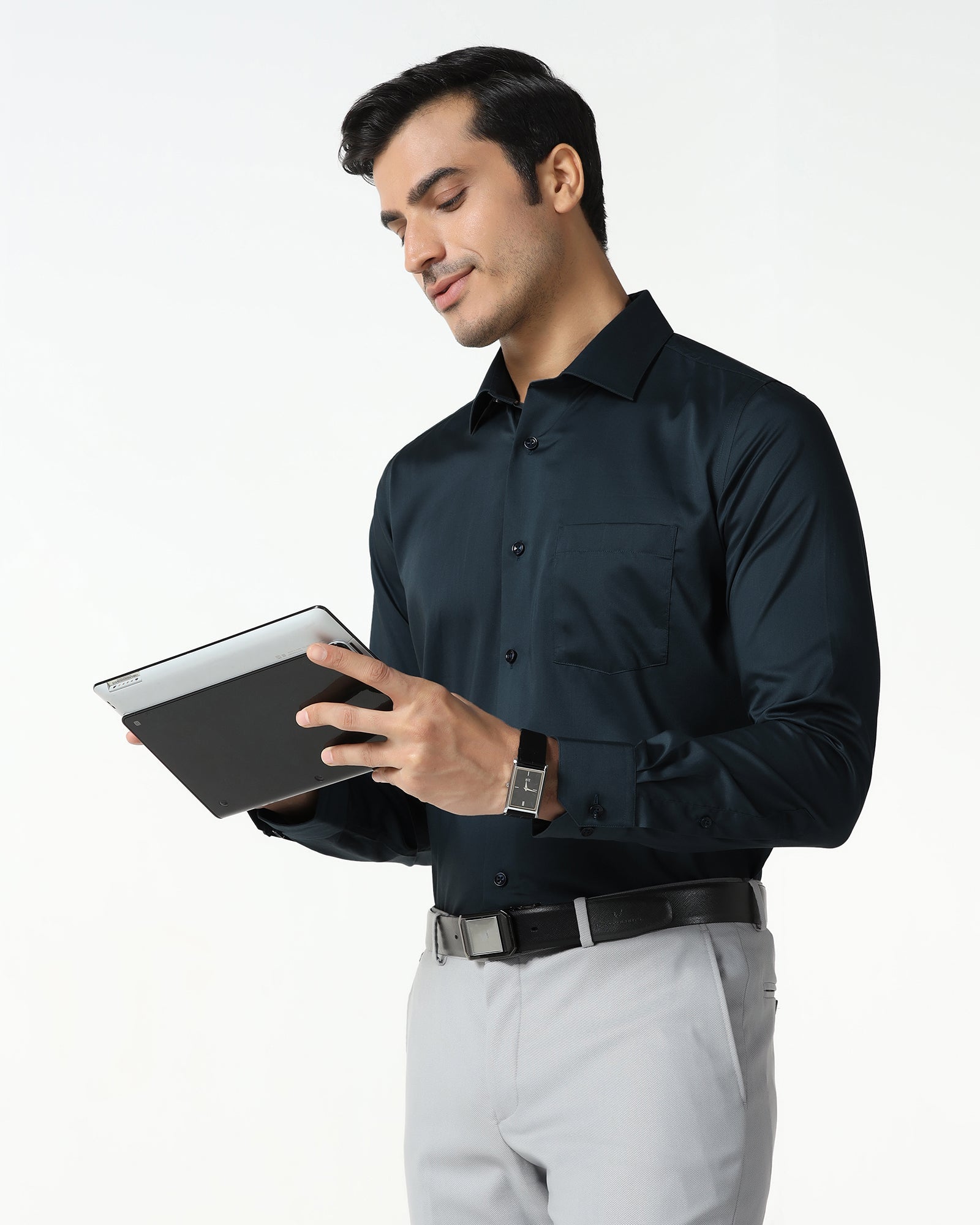 Teal Solid Shirt - Roger