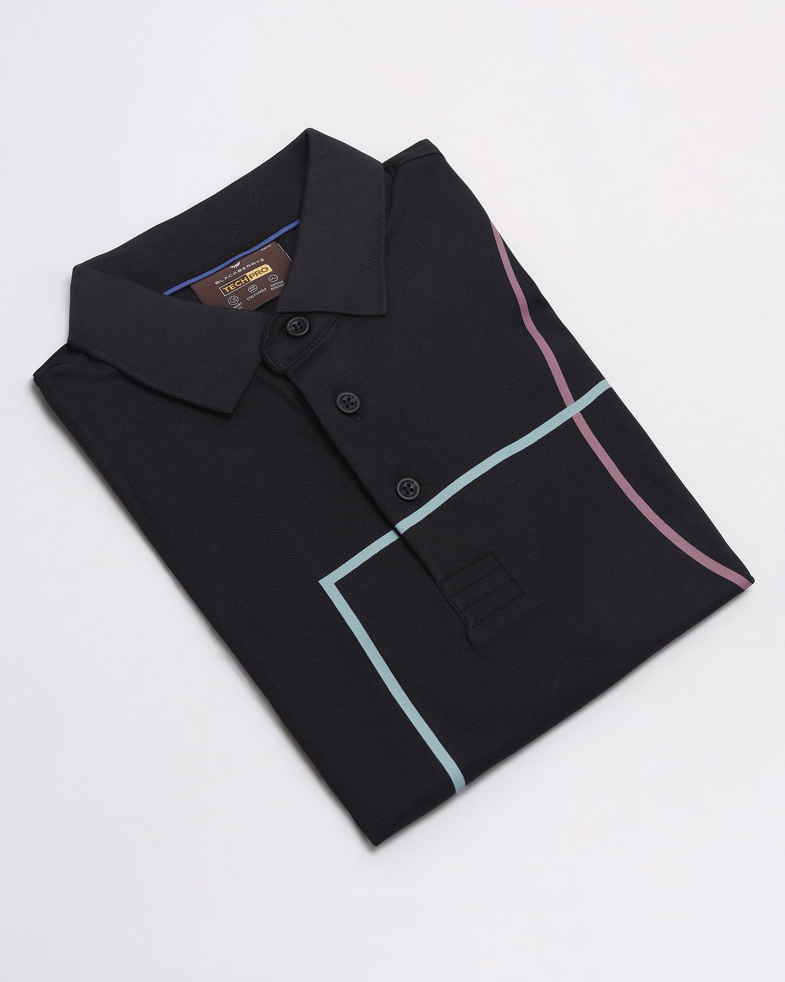 TechPro Polo Black Printed T-Shirt - Techno