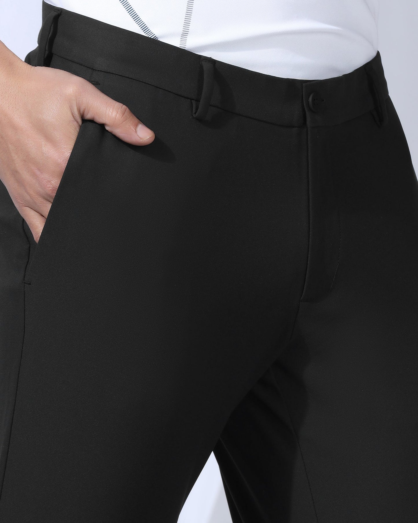 TechPro Slim Fit B-91 Casual Black Solid Khakis - Gary
