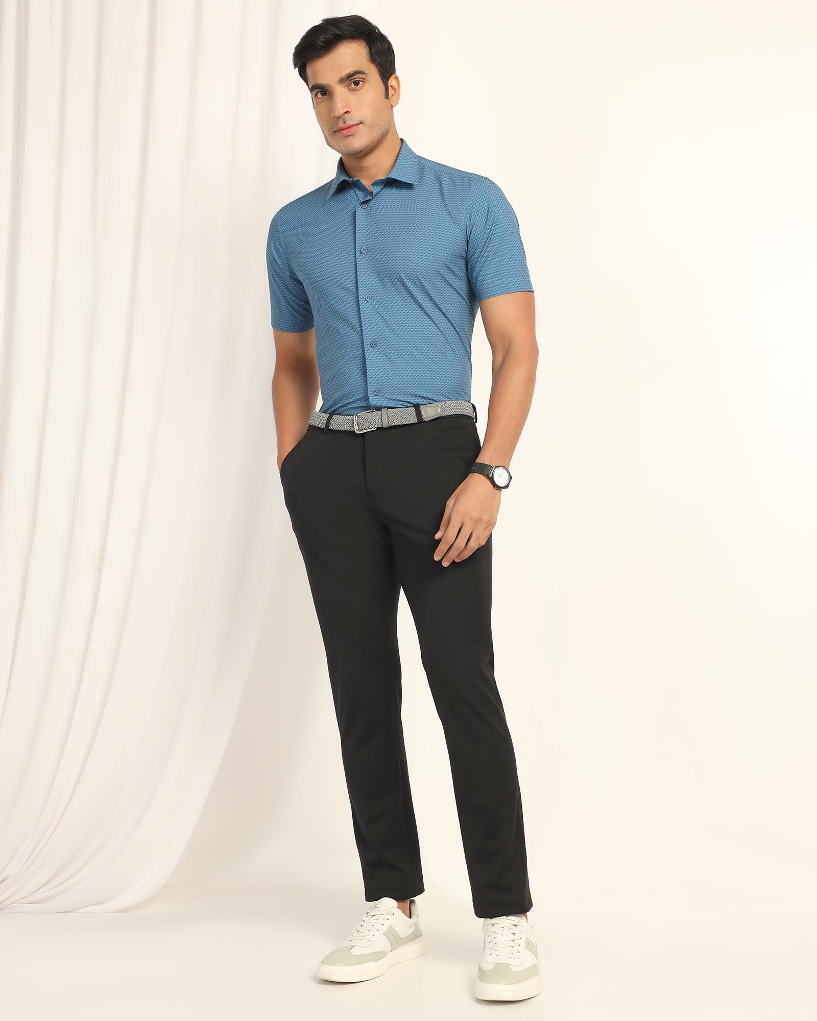 TechPro Slim Fit B-91 Formal Black Solid Trouser - Explorer