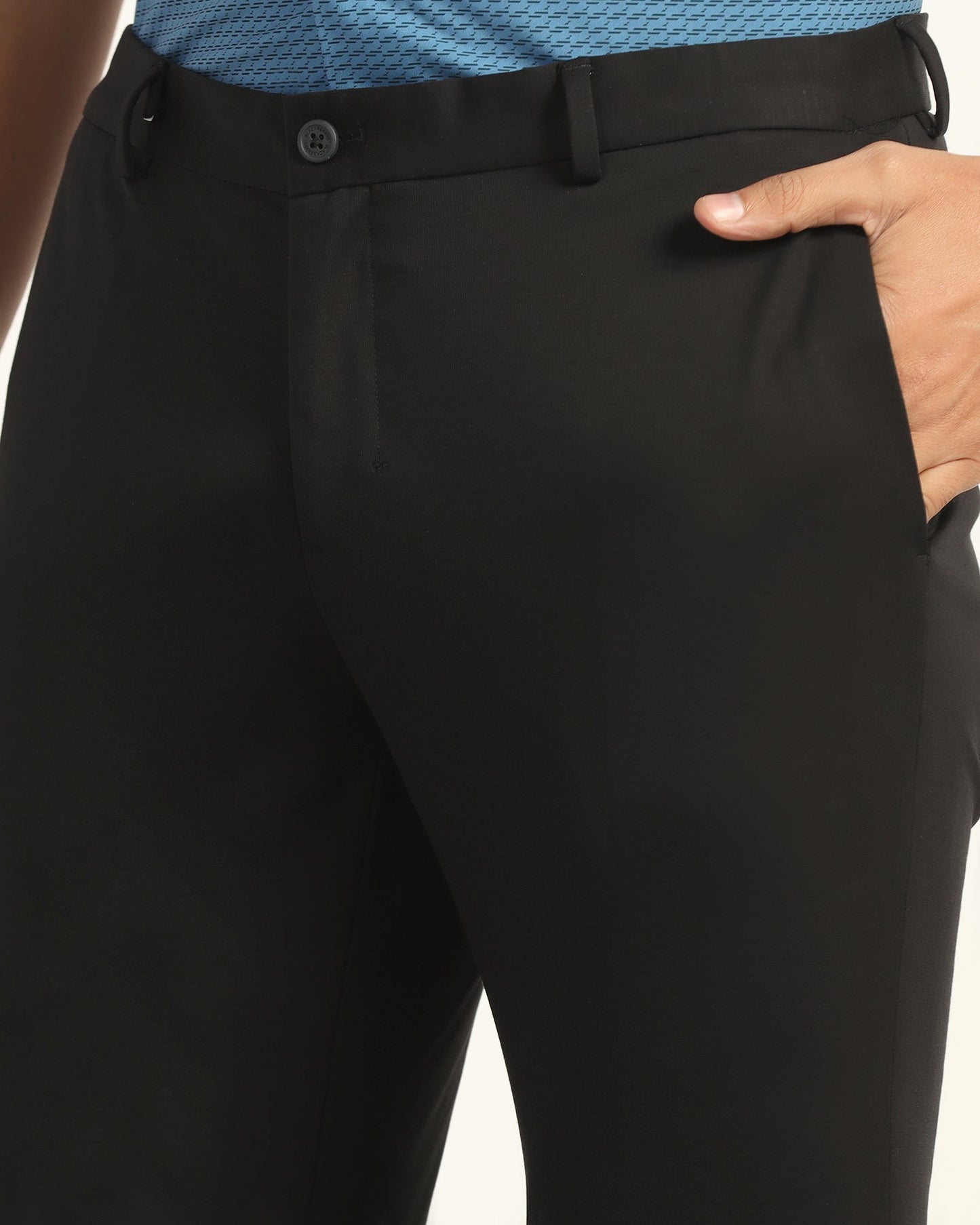 TechPro Slim Fit B-91 Formal Black Solid Trouser - Explorer