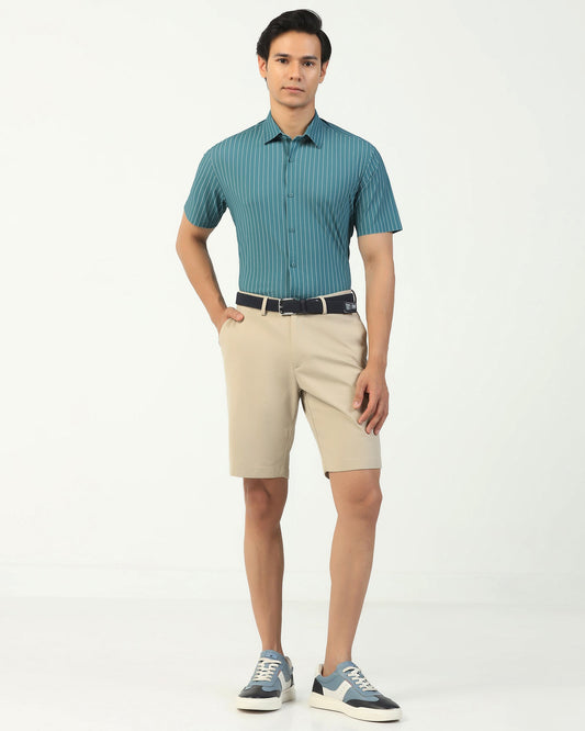 TechPro Casual Beige Solid Shorts - Serry