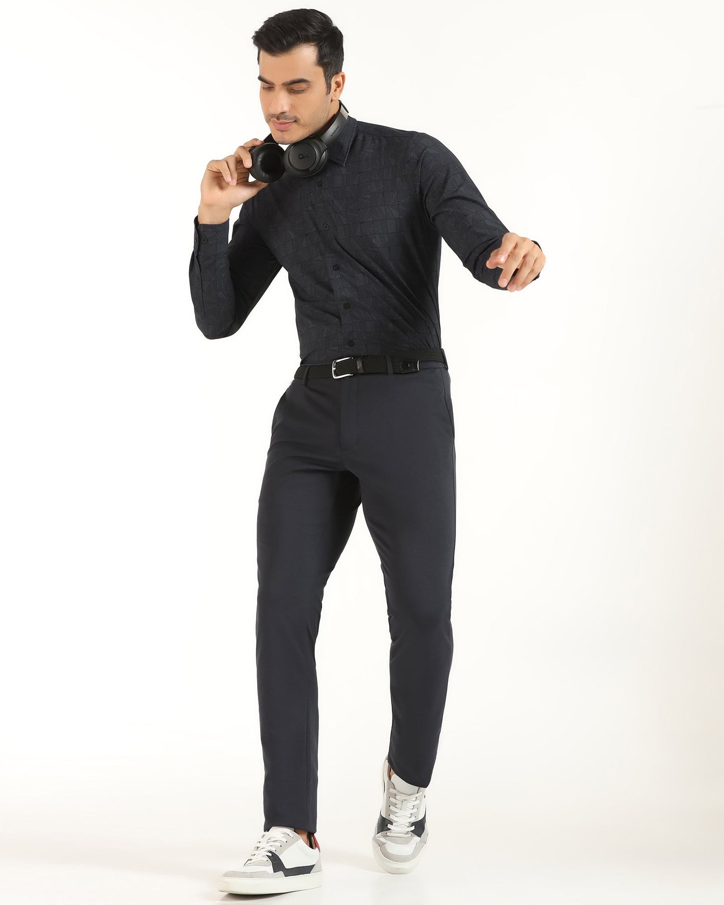 TechPro Formal Black Printed Shirt - Kyler